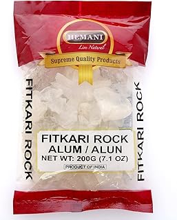 Sponsored Ad - HEMANI White Alum Crystal Rock - 100% Natural Fitkari - Natural Piedra de Alumbre Alum Stone - 200g (7.05 o...