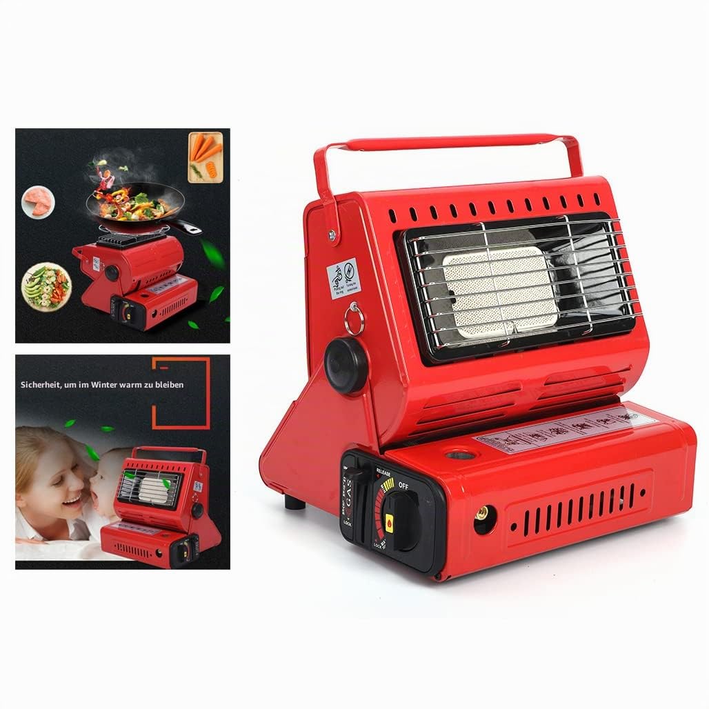 Portable Butane Heater Camping Butanheizung für Notfälle | Multifunktionale tragbare Heizung für draußen, Winterheizung, Kochen und Erwärmen | Edelstahl, Sicherheitsventil