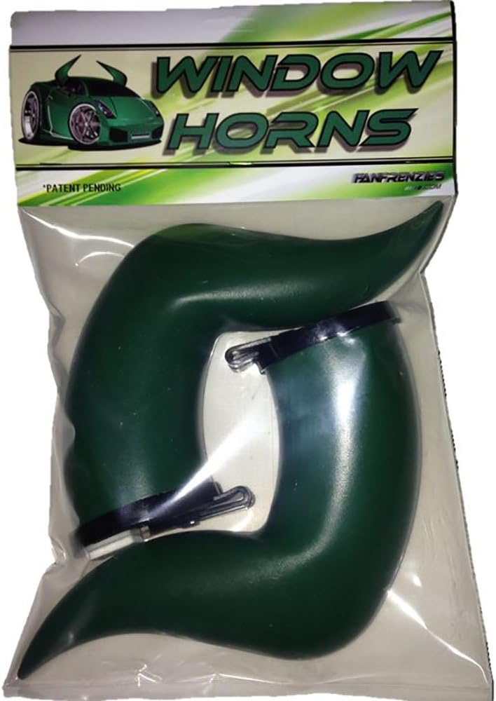Green Bulls Window Horns - Set of 2 - Turn Your Car or Truck Into a Bull!!!