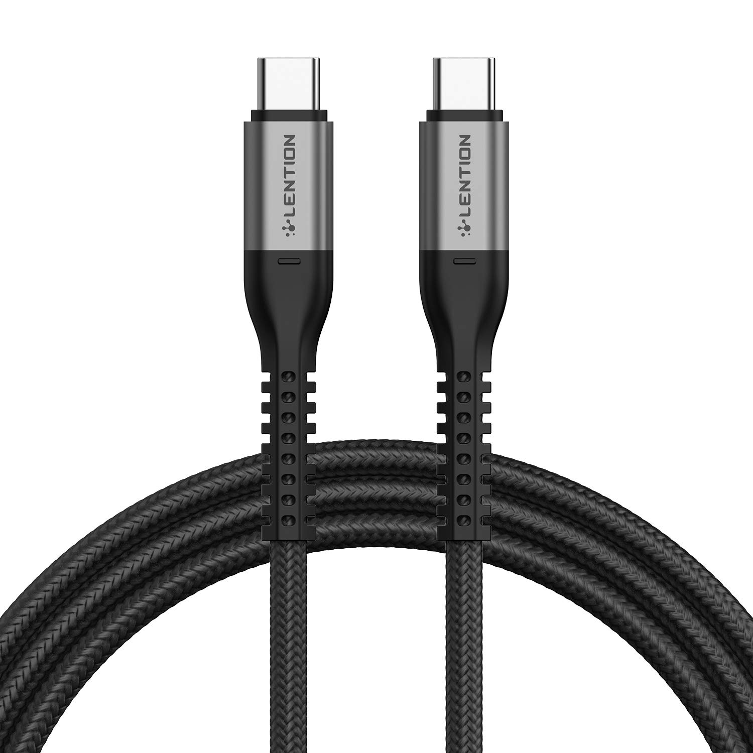 LENTIONUSB C to USB C Cable 3.3ft 60W, Type C 20V/3A Fast Charging Braided Cord Compatible with 2023-2017 MacBook Pro, 2019/2018 iPad Pro & Mac Air, Samsung Galaxy Note 9 S10 S9, (Gray)