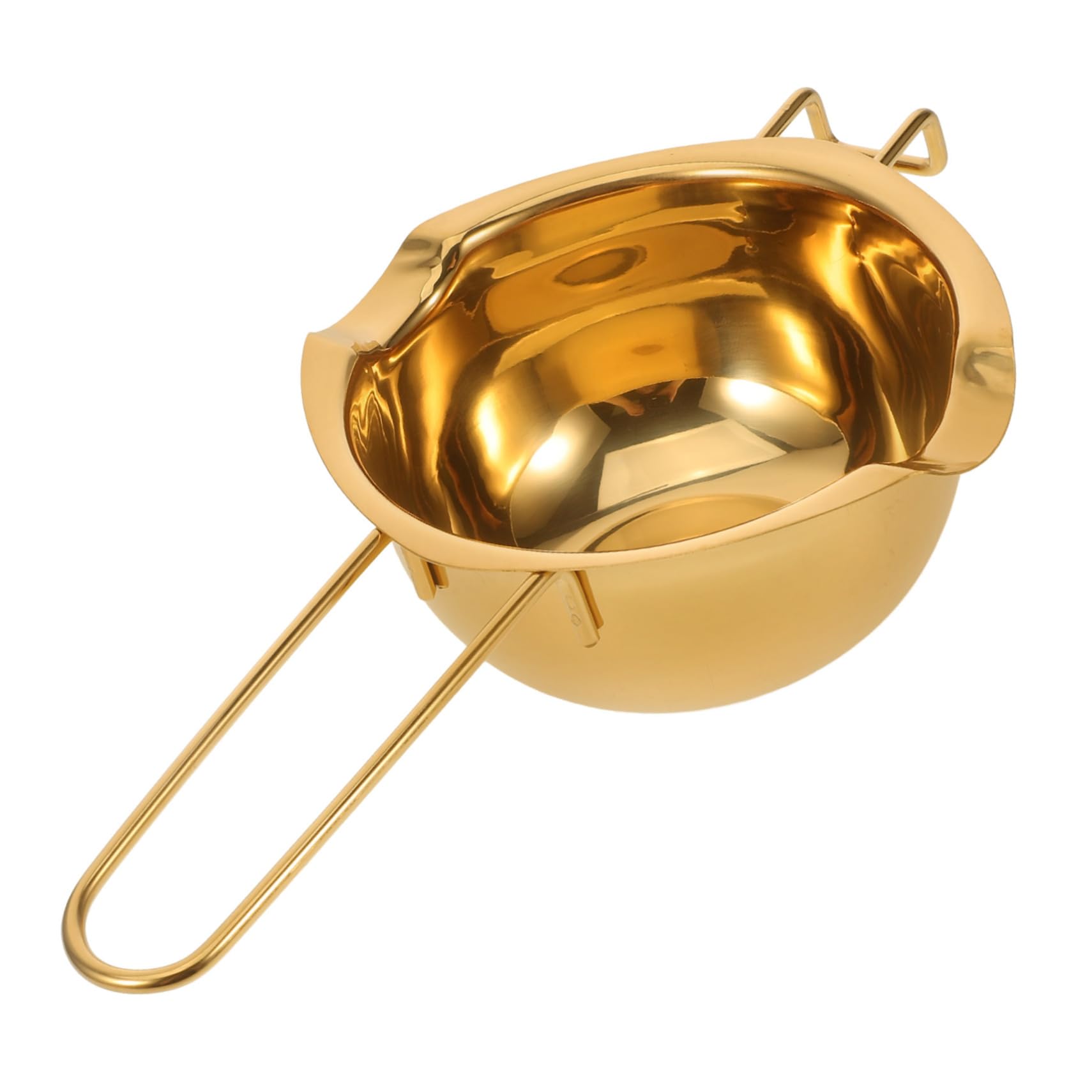 PRETYZOOM Butter Melting Holder Metal Chocolate Melting Bowl for Cheese Compact Design Dual Pour Spouts for Home Bakeries Restaurants Heating