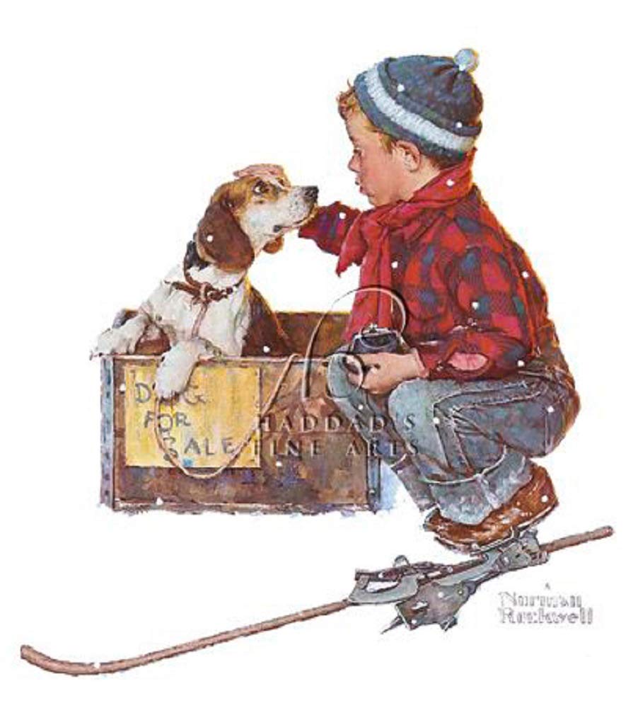 A Boy Meets His Dog by Norman Rockwell A Boy and His Dog Series11"x14" Art Print Poster