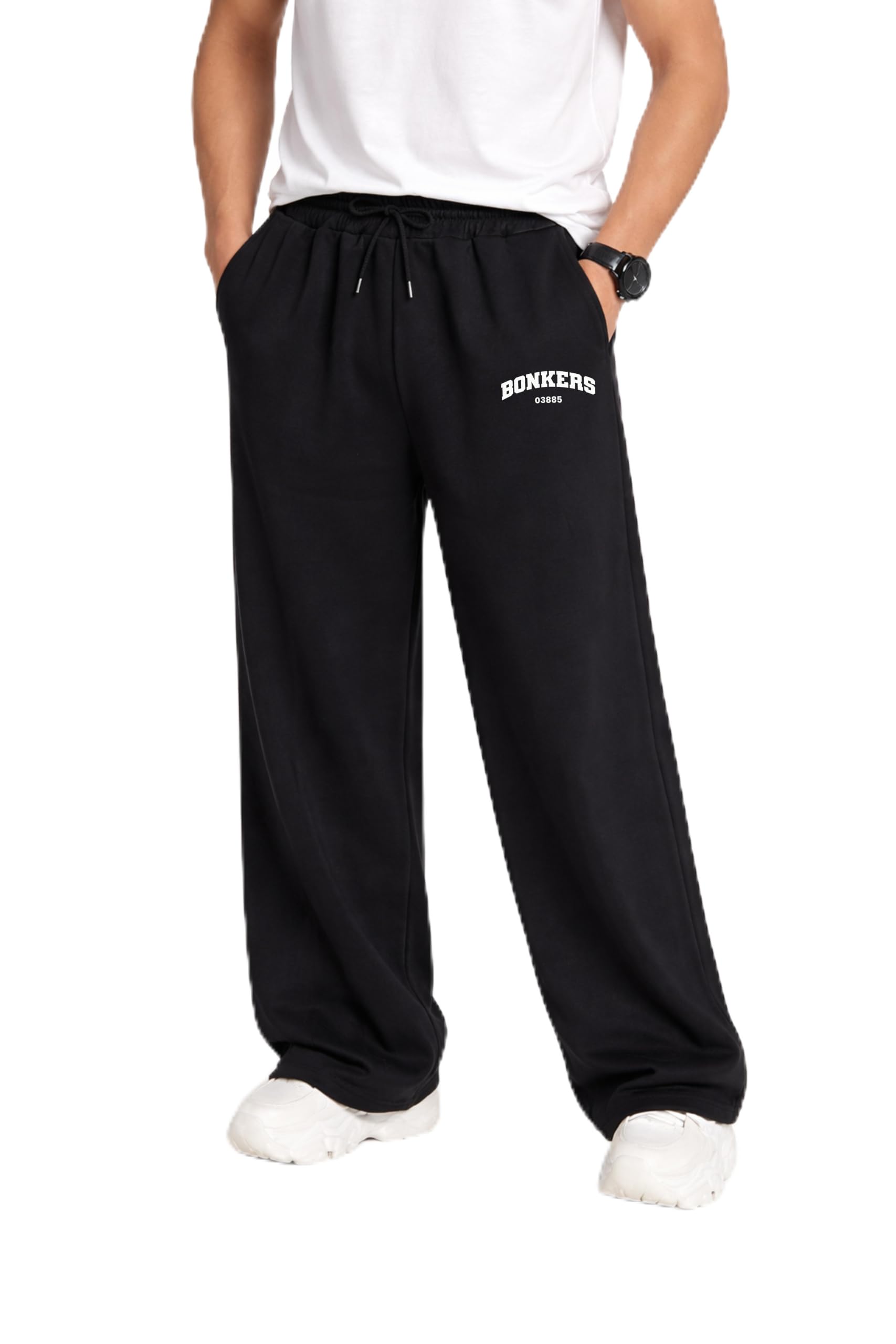 Generic Bonkers Black Wide Leg Sweatpants - Image 1