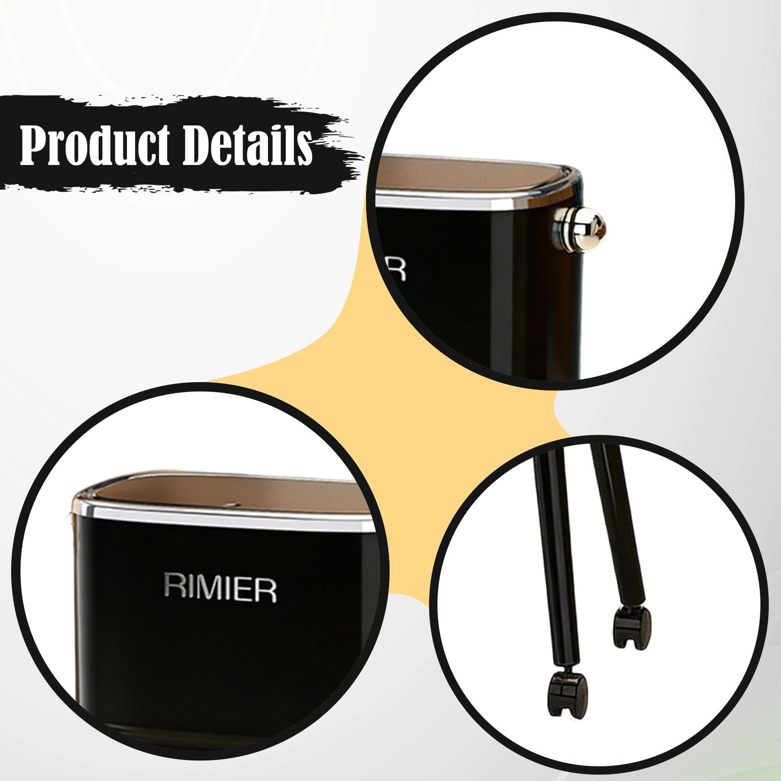 MagiDeal Papelera Minimalista y Resistente con Patas para Cocina, Oficina, baño, Aseo y Dormitorio, Negro