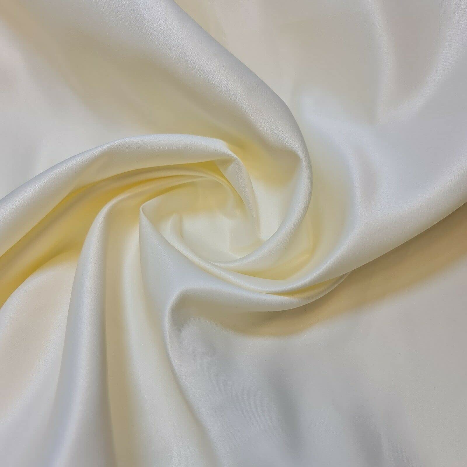Duchess Satin Fabric Premium Quality Luxurious Bridal Dressmaking Material (Cream)