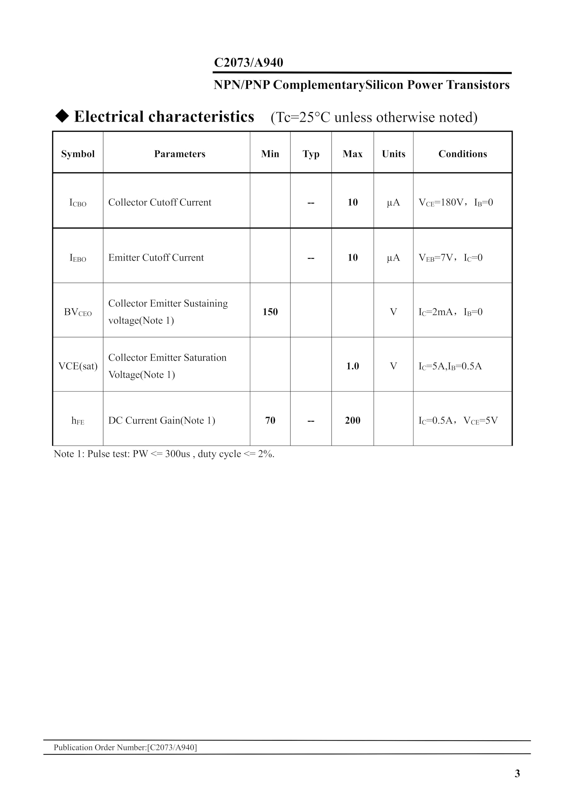 5 Coppia A940 (2SA940 KSA940) + C2073 (2SC2073 KSC2073) NPN PNP Transistor Di Potenza Al Silicio TO-220 150V 1.5A 25W HFE:70-200