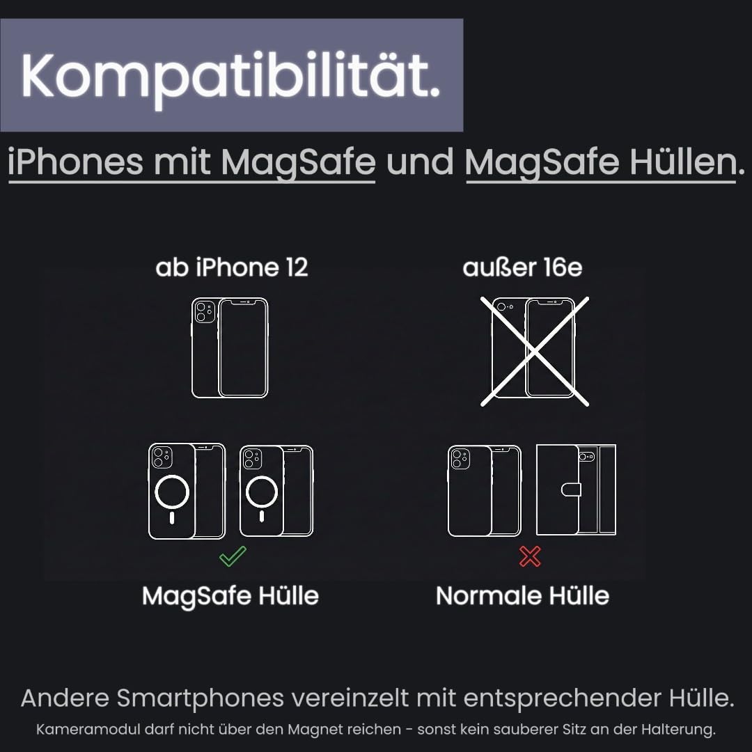 Uchwyt na telefon komórkowy do VW T6.1, MagCharge: 15 W, ładowanie indukcyjne i kompatybilny z MagSafe, bezprzewodowa ładowarka Qi2 z aktywnym chłodzeniem, akcesoria do T6.1 Multivan, California
