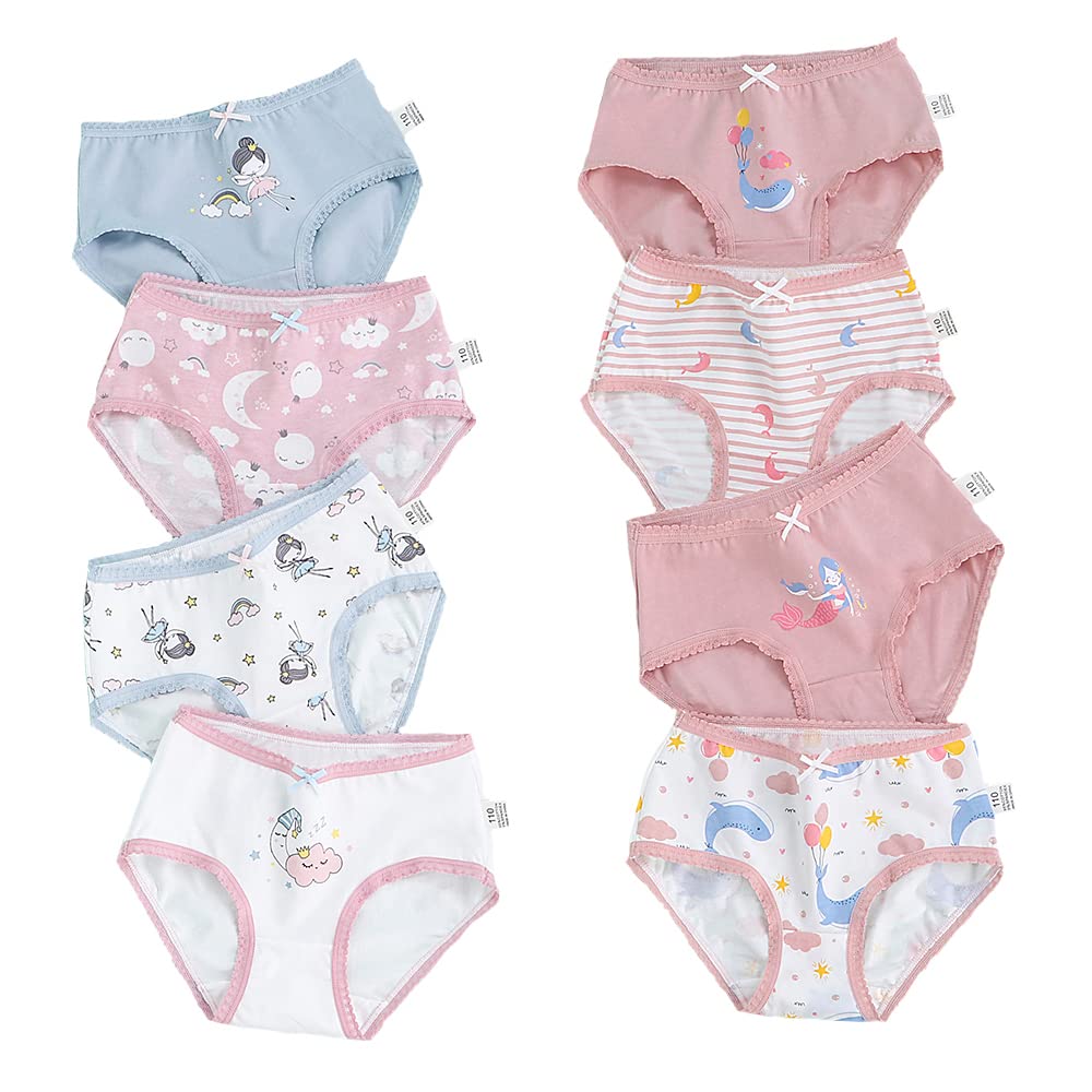 benetia Girls' Underwear Soft Cotton 6-8 Pack