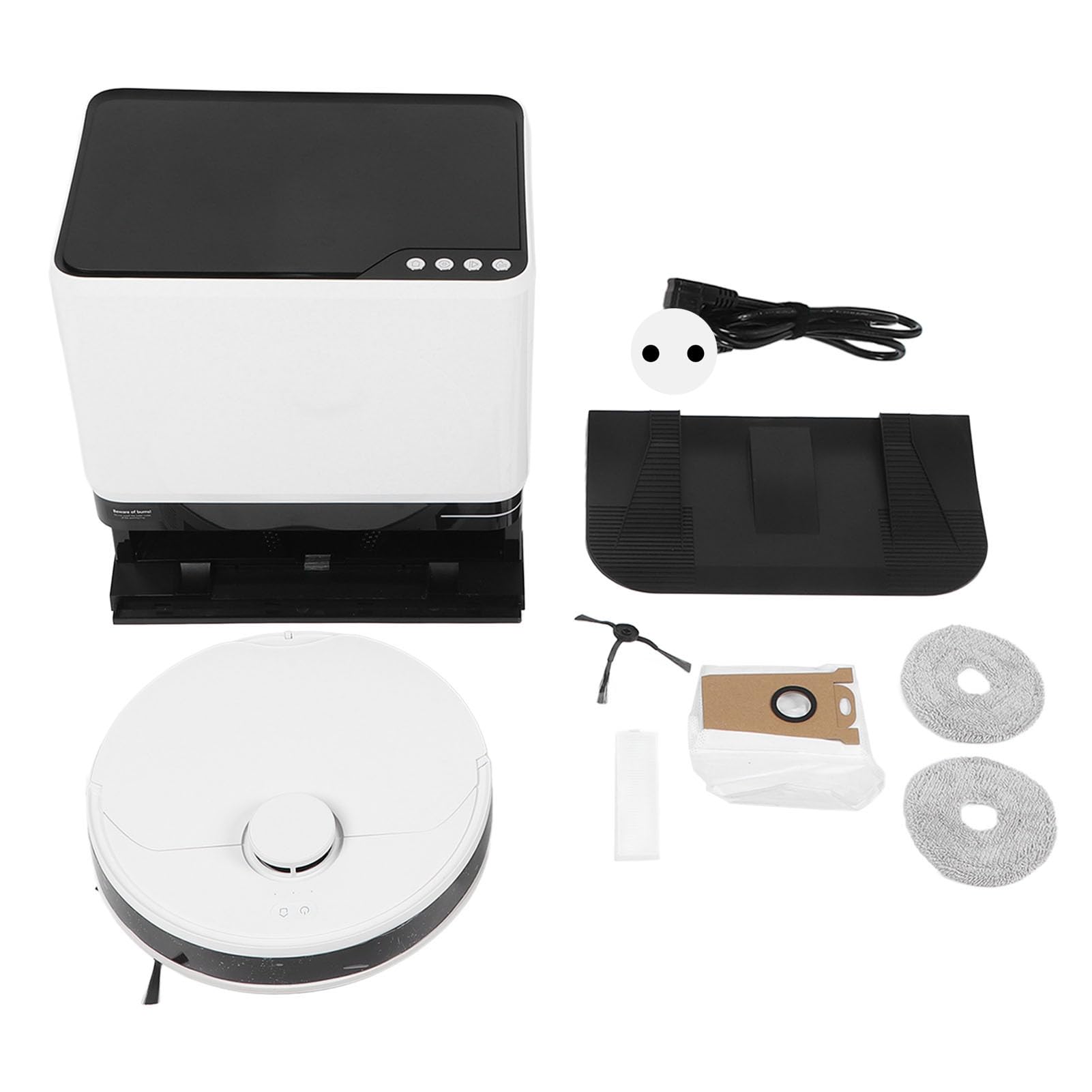 aqxreight Aspirapolvere Robot per Pulizia Automatica del Mop, Base Autosvuotante, Doppi Mop Rotanti, con Copertura di 2.152 piedi², Mappatura Rapida, Pianificazione del Percorso per (Spina
