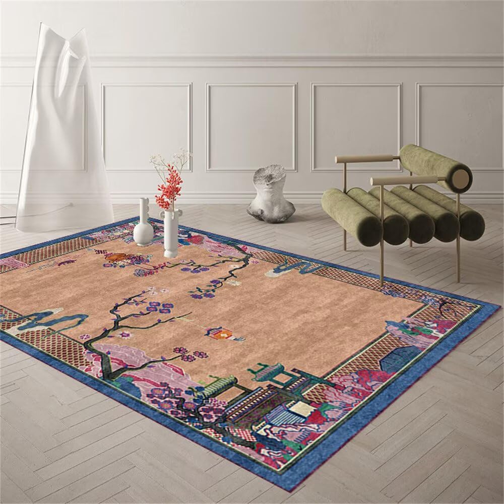 Tapis lavable en machine bleu 150x200cm entretien facile et rapide