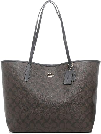Coach Women's Outlet Tote Bag f5696 City Tote Signature 1 IMAA8 Brown Black