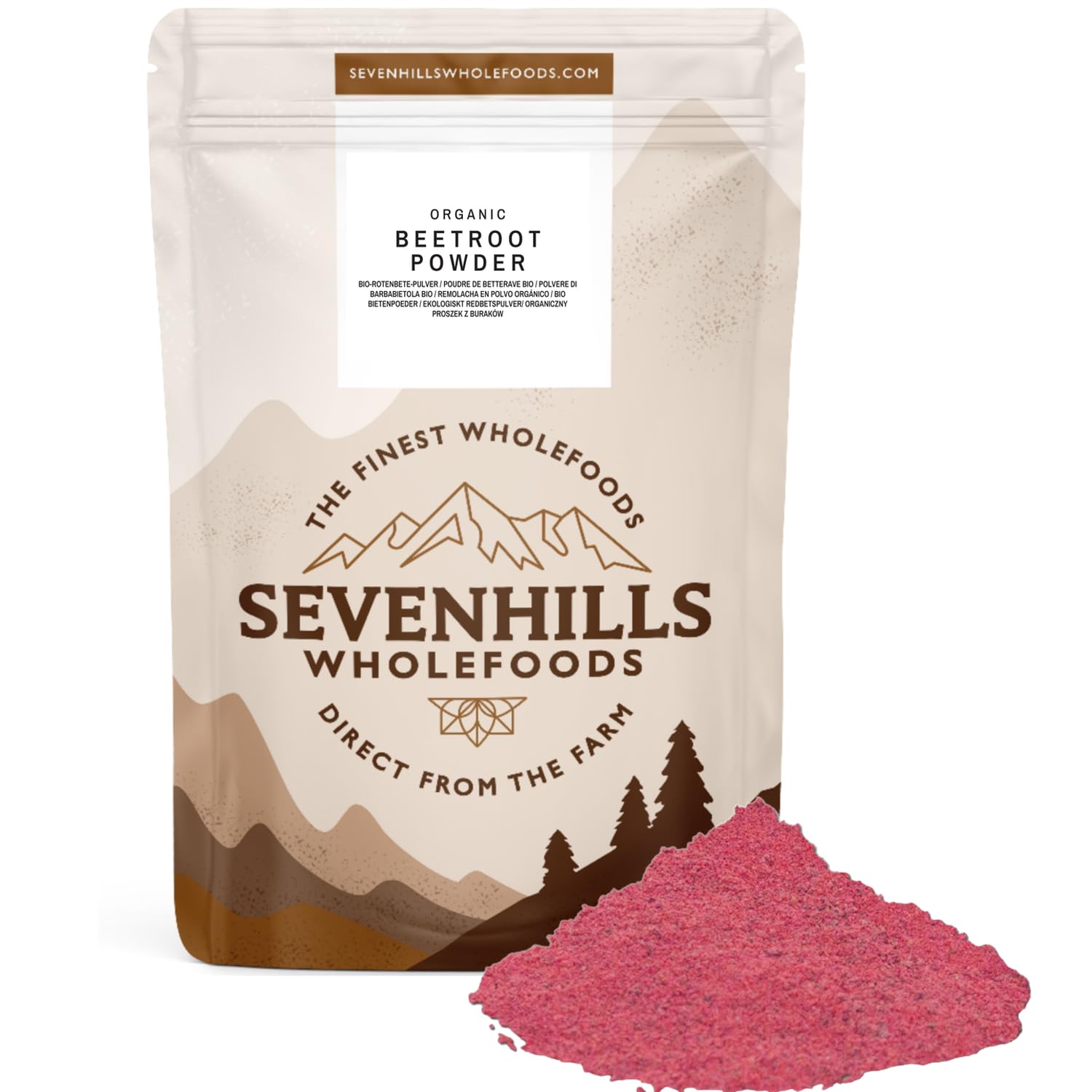 Organic Beetroot Powder 1kg - Natural Food Colouring - Superfood - Vegan, Kosher, Non-GMO - from Sevenhills WholefoodsSoil AssociationEU OrganicSoil AssociationSoil Association