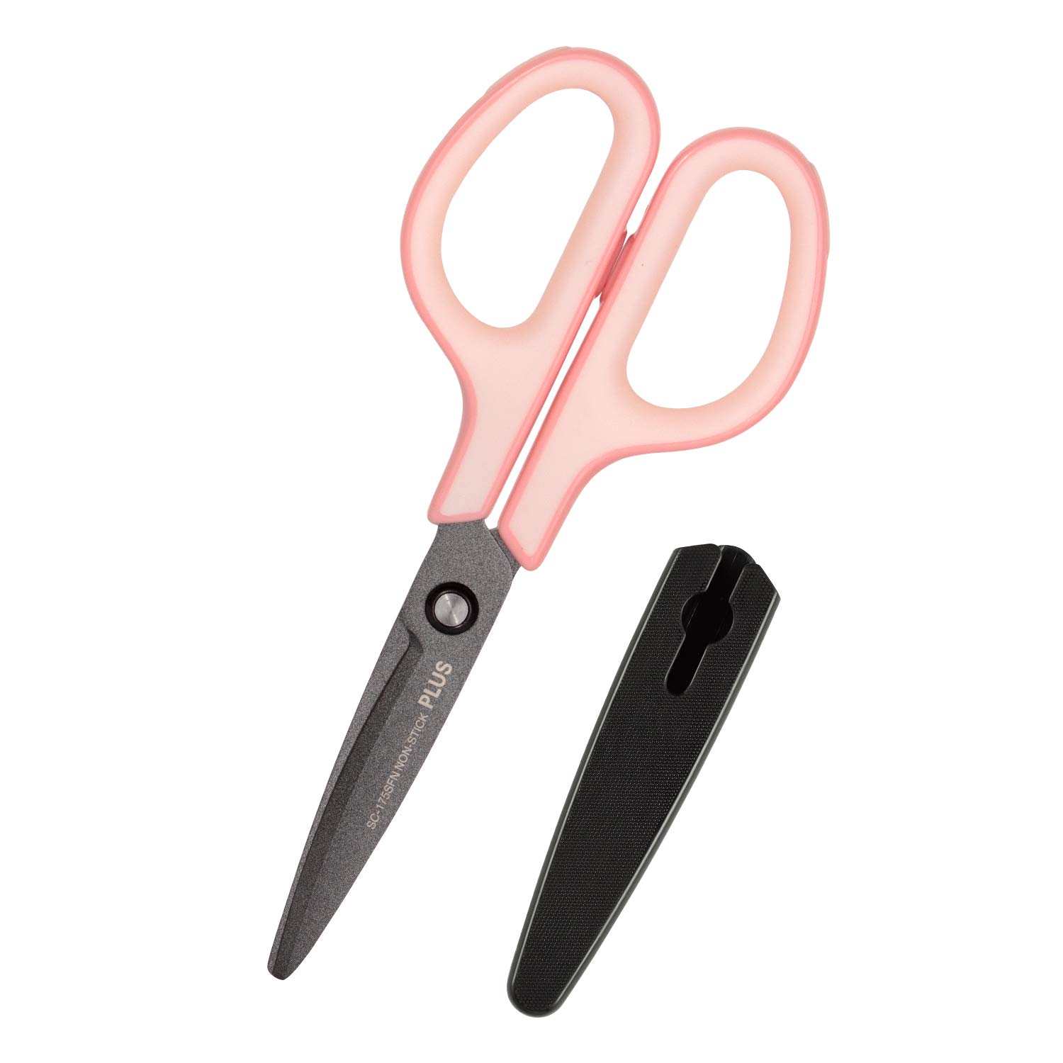 PLUS Scissors Fit Cut Curve with Fluorine 3D Blade SC-175SFN Pink Non-Sticky Lightweight Cutting 35-257 : Office Products