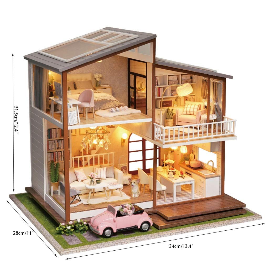 Amazon.co.jp: オルゴールDIYドールハウスミニチュアキット家具付き
