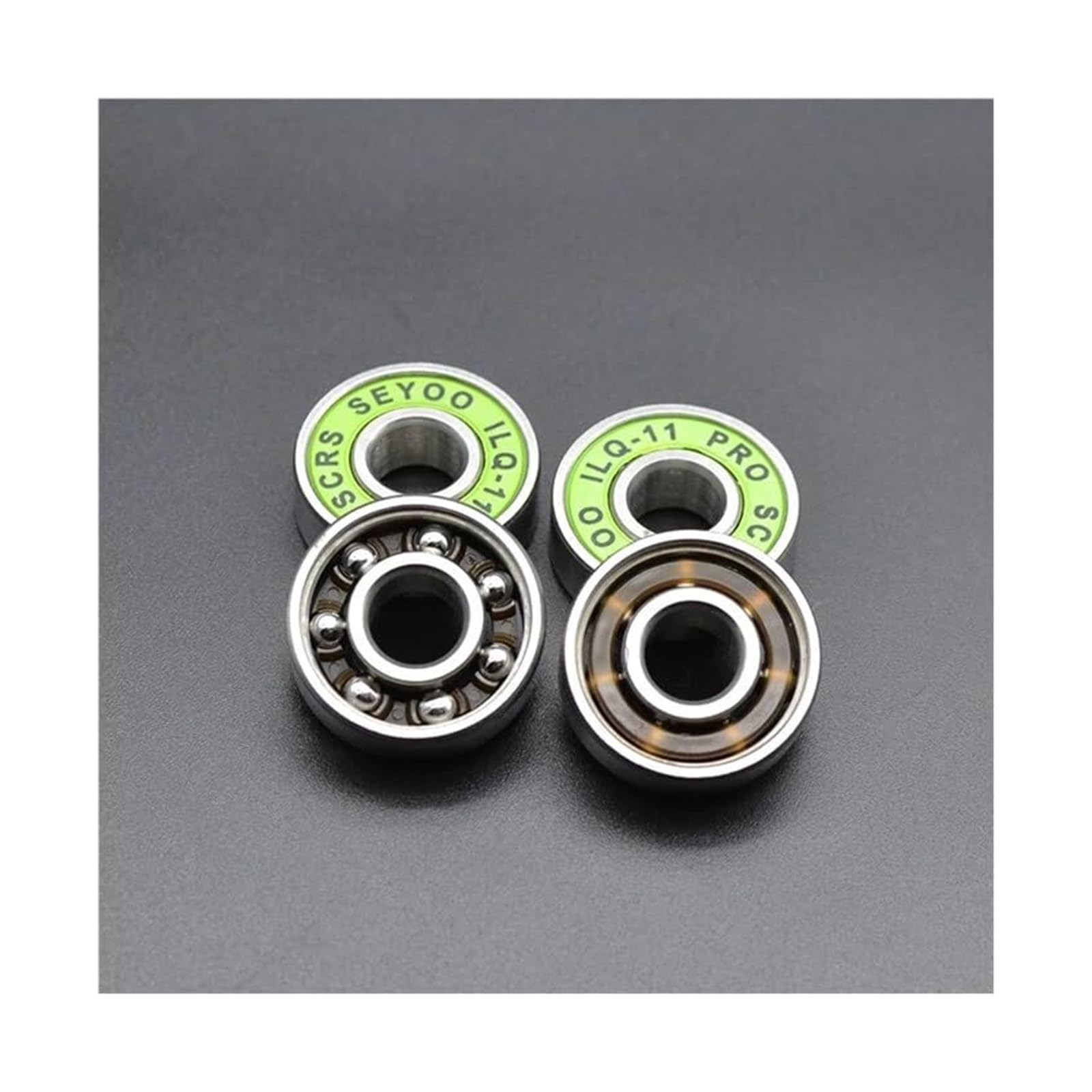 Rodamientos, 8 Uds 608 2RS rodamiento ILQ-11 8x22x7 verde Longboard velocidad patín en línea de rueda patinete suave,Durabilidad mejorada(8pcs Ilq-11 Green)