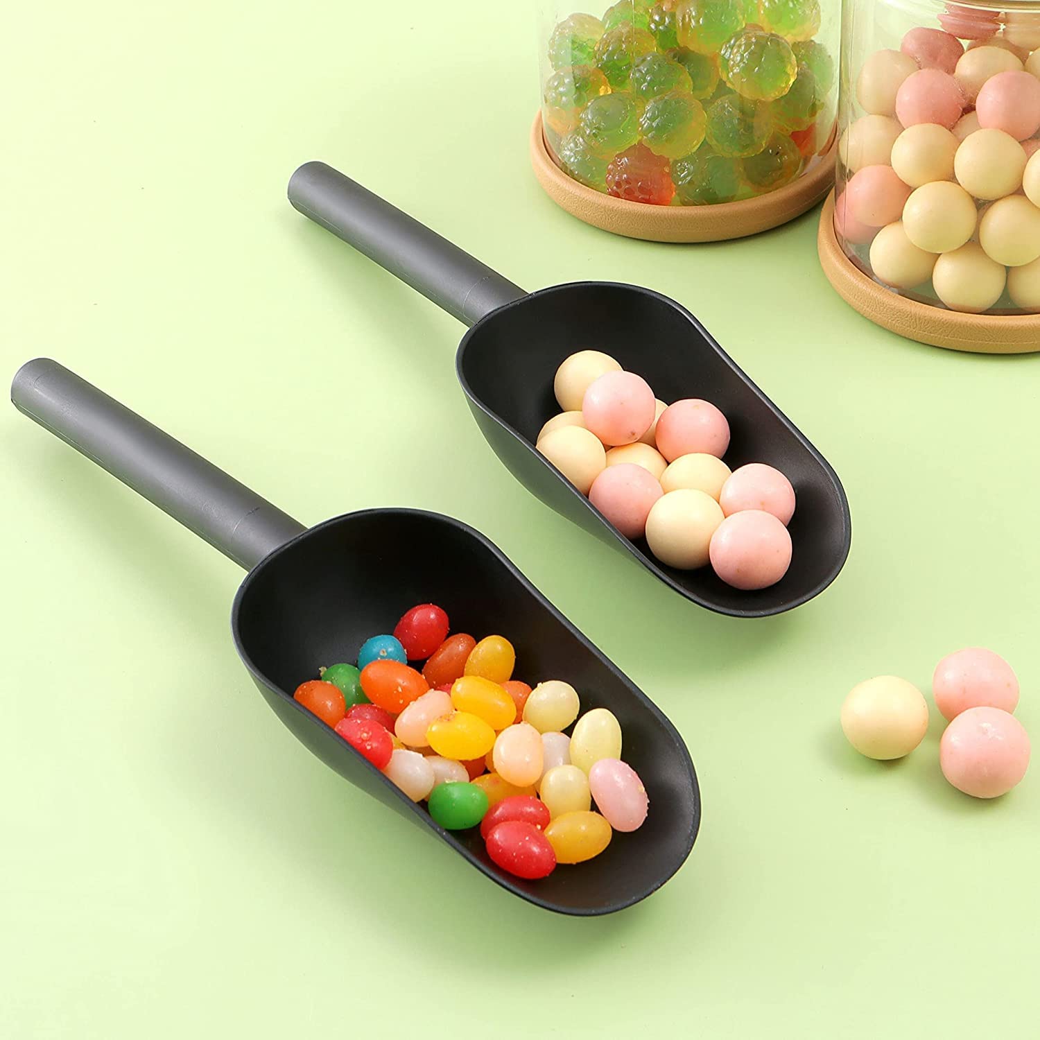 Kunststoff-Eisschaufel mit Ablauflöchern, Verwendung für Schaufel, Eiswürfel, Schlitzwasser, 57 ml, Mehrzweck[25,4 cm] [Bellefino] (1, Schwarz)