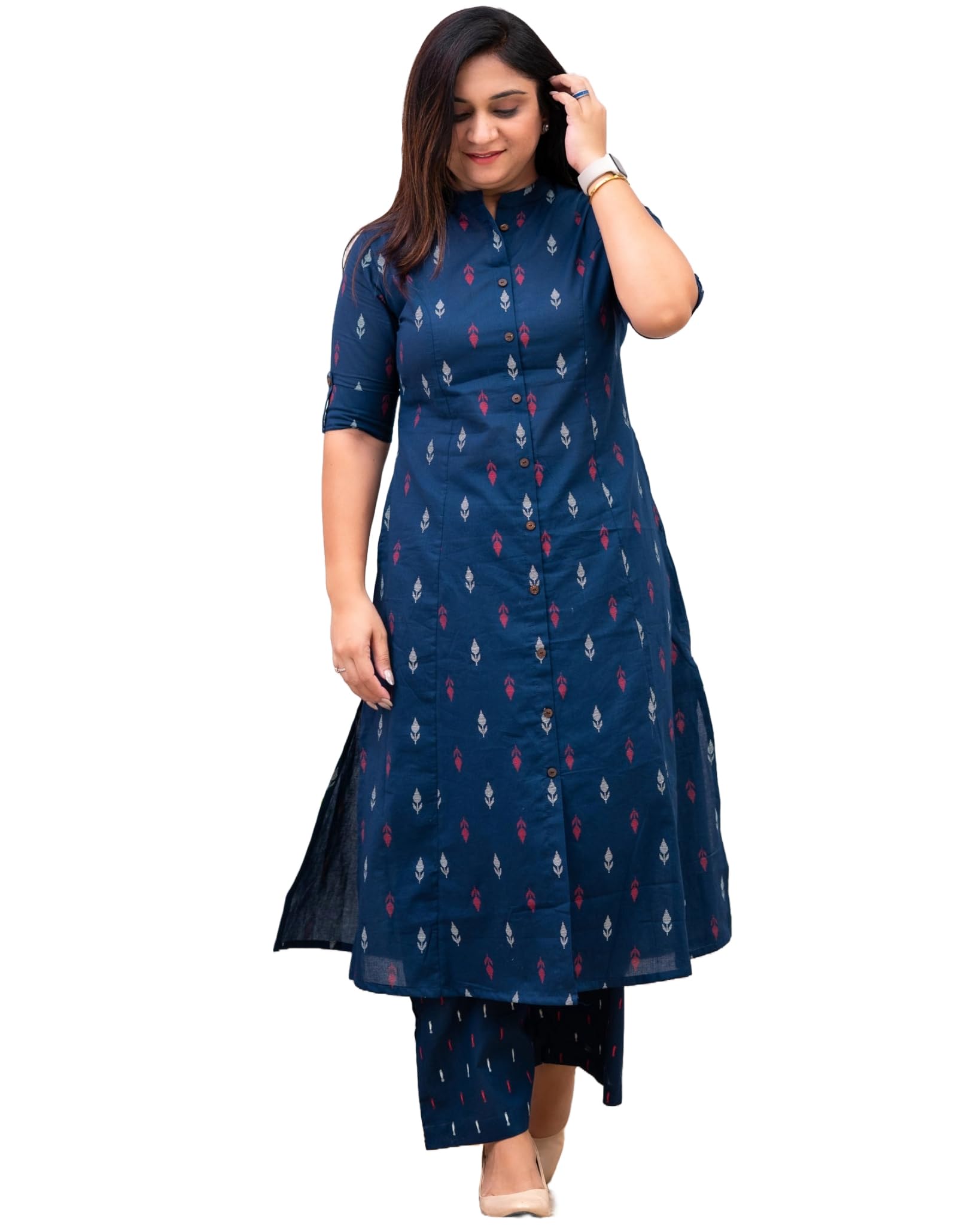Women's Rayon Viscose A-Line Printed Kurta with Pant