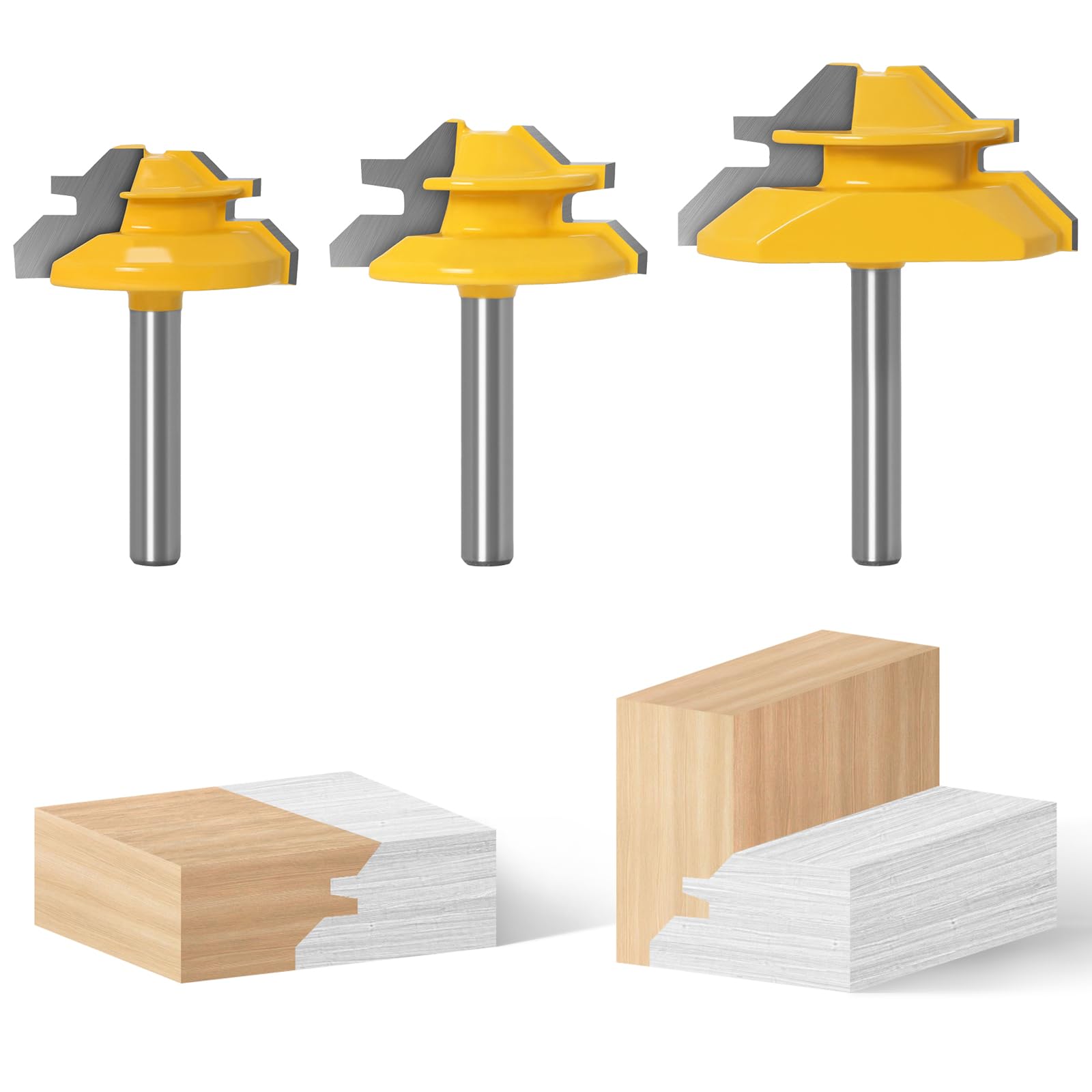 45 Degree Lock Miter Router Bits - 3 Piece Set -9 45 Degree Lock Miter Router Bits - 3 Piece Set -9