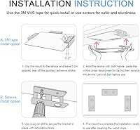 Vista 6 de IFCASE Soporte para laptop debajo del escritorio con adhesivo y tornillo, soporte de aluminio duro debajo del escritorio para laptop, Mac Mini, Negro