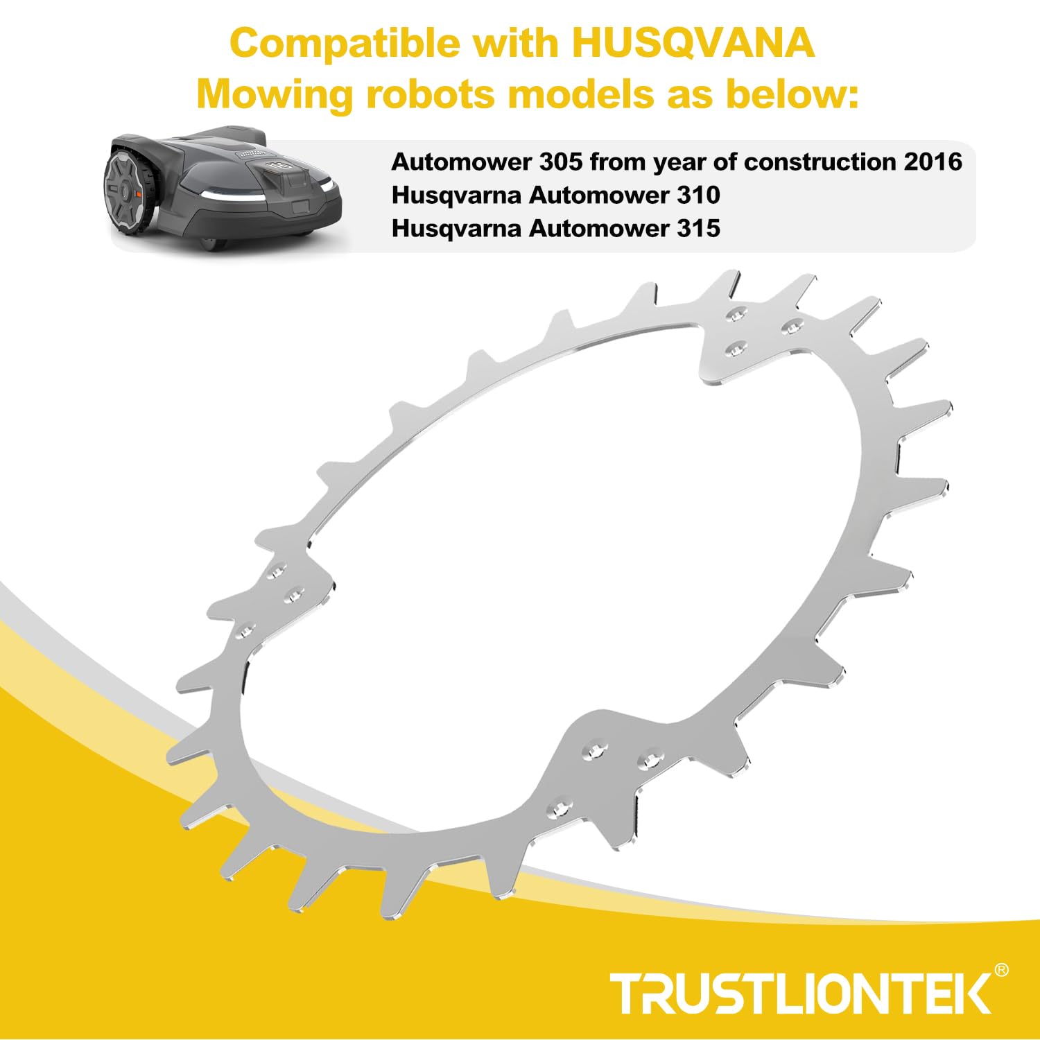 Miglioramento della trazione per robot tosaerba, compatibile con HUSQVANA Automower 305 (dal 2016)/310/315 robot tosaerba, dimensioni ruota 215 mm.