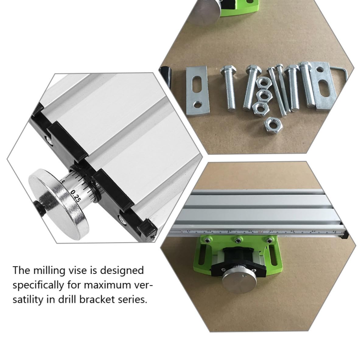 HEMOTON Mini Tornillo Banco para Fresadora Aluminio Resistente Mesa de Trabajo Ajustable Xy Compatible con Taladros de Banco Accesorios para Taller y Fresado