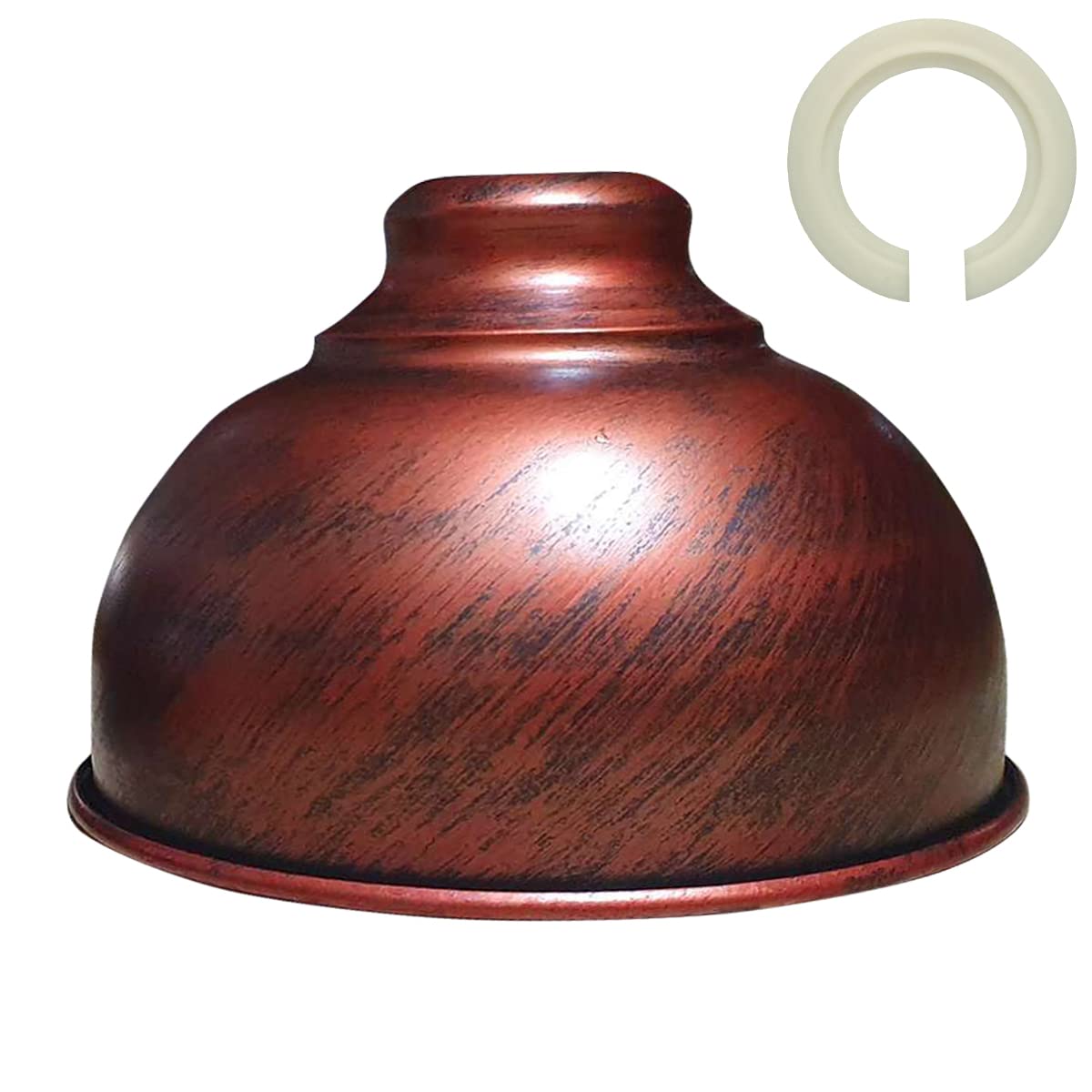 LEDSone Industrial Ceiling Pendant Light Shades, Retro Vintage Style Curvy Shaped Pendant Lamp Shade for Pendant Ceiling Lights for Bedroom, Living Room & ect (Rustic Red)