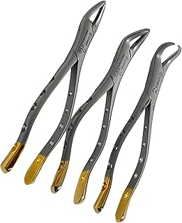 AVON SURGICAL-Dental Extracting Extraction Serrated Forceps #151#150# 23 Set of 3 Universal, Premium Quality Golg Handle, Stainless Steel