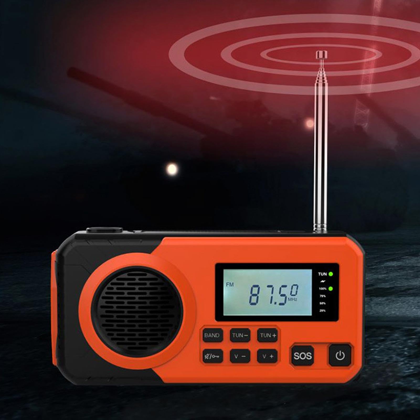 Radio Solar con Linterna Y Power Bank | Radio Portátil AM FM Para Mujeres Hombres Pescadores Viajeros Excursionistas Náutica Senderismo Camping Tormenta Invernal