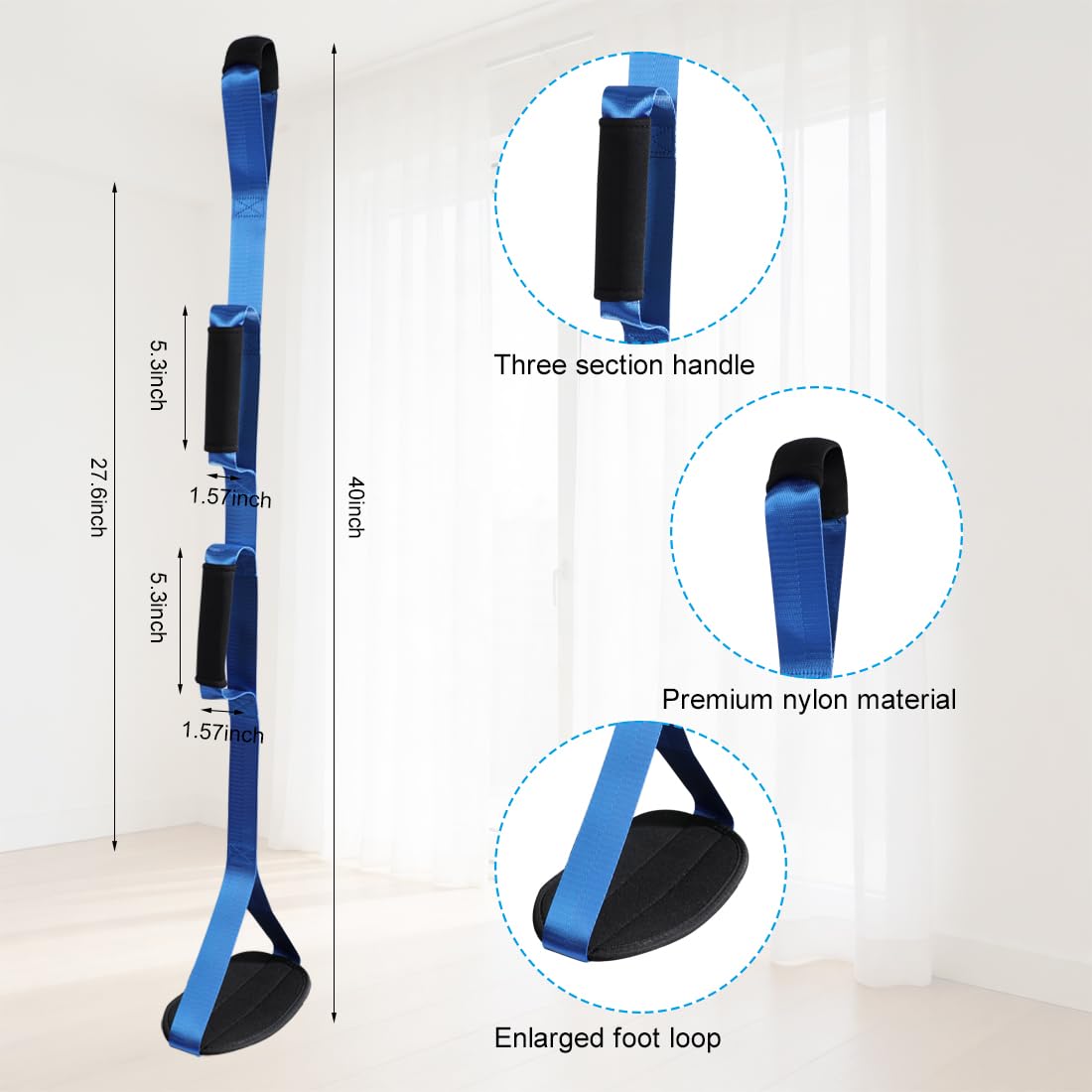 39Inch Long Leg Lifter Strap Rigid Foot Lifter After Hip Knee Replacement Mobility Aids Foot Lifters for Disabled and Elderly — Amazon image 2