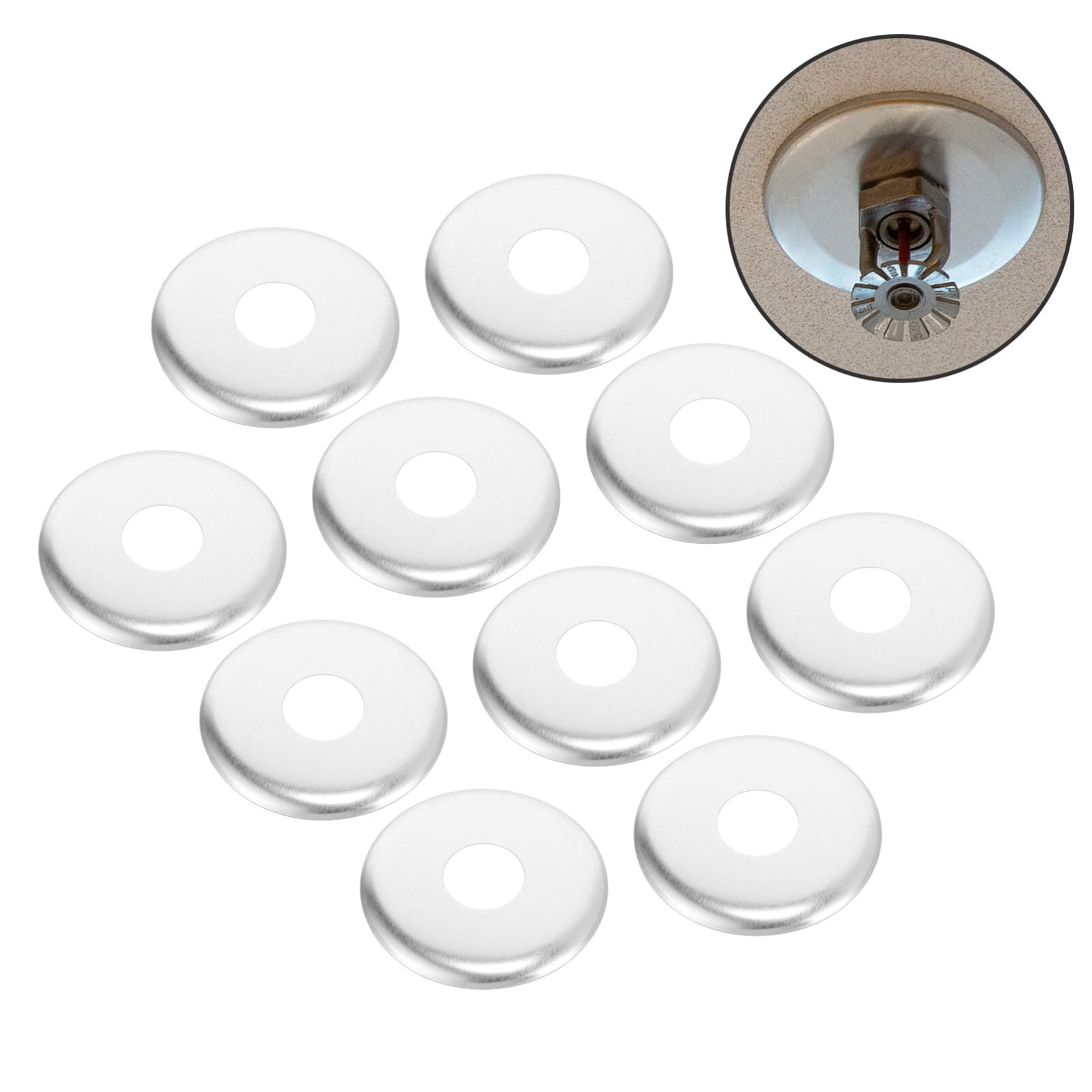 10pcs Fire Sprinkler Flange Cover Plates - White Decorative Protector Plates, Easy To Install