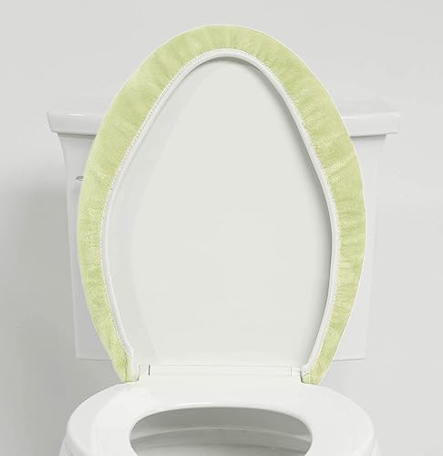 Miniatura 2 de Genteele Funda de espuma viscoelástica para tapa de inodoro, talla única, lavable a máquina, ultra cómoda funda de asiento de terciopelo (rojo)