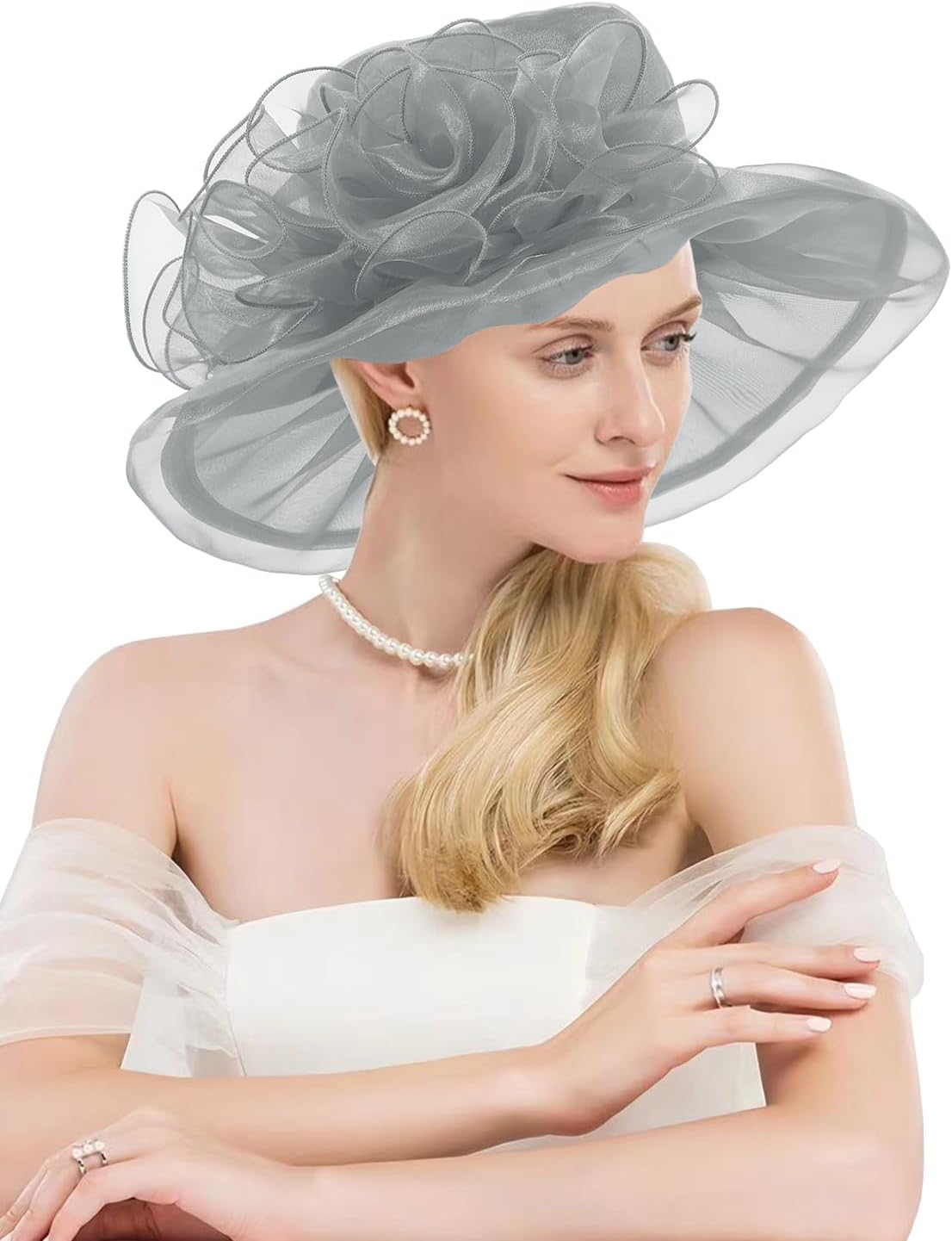 Women's Organza Church Kentucky Hat Fascinato Wedding Cocktail Tea Party Derby Hats Sun Hat