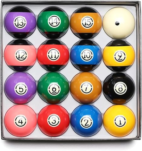 Juego de bolas de billar de tamaño reglamentario de 2-14 pulgadas, tamaño reglamentario, 16 bolas de billar