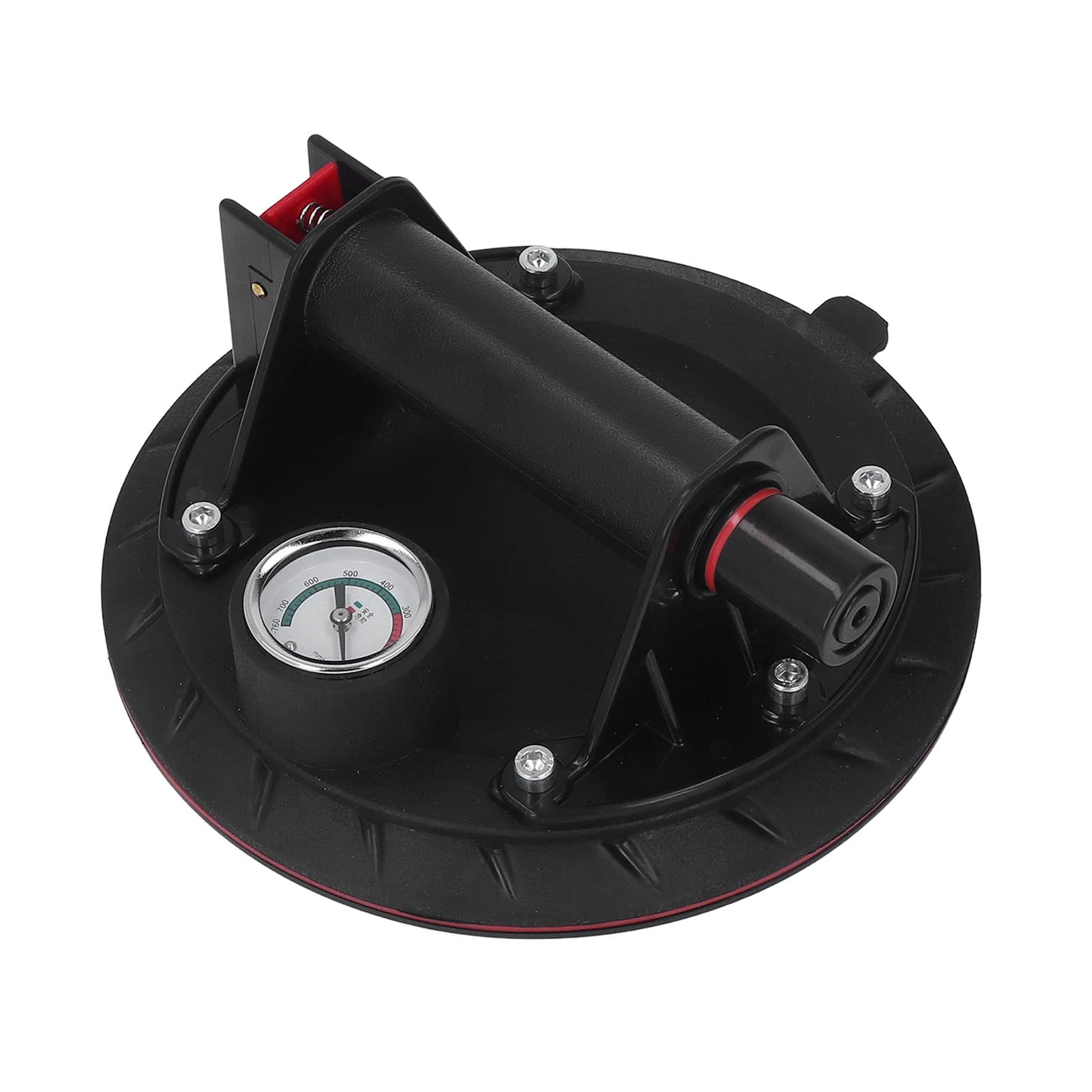 Vacuum Suction Cup, 8in Rubber Glass Sucker Handheld Real Time Monitor Vacuum Glass Lifter Powerful Heavy Duty Vacuum Lifter with Pressure Gauge