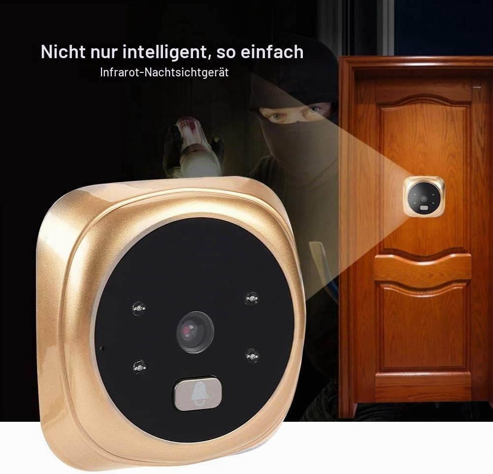 Digitaler Türspion, Video Türsprechanlage, 2,4-Zoll-HD-LED-Bildschirm, 135 Grad Weitwinkel, Nachtsicht, Fotoshooting, für Haus/Büro/Wohnung/Hotel