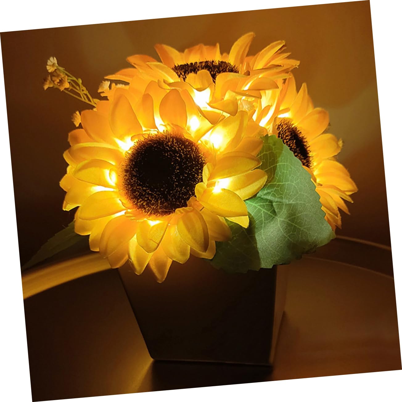 LED Sonnenblumenlampe als Dekoratives Nachtlicht für Nachttisch