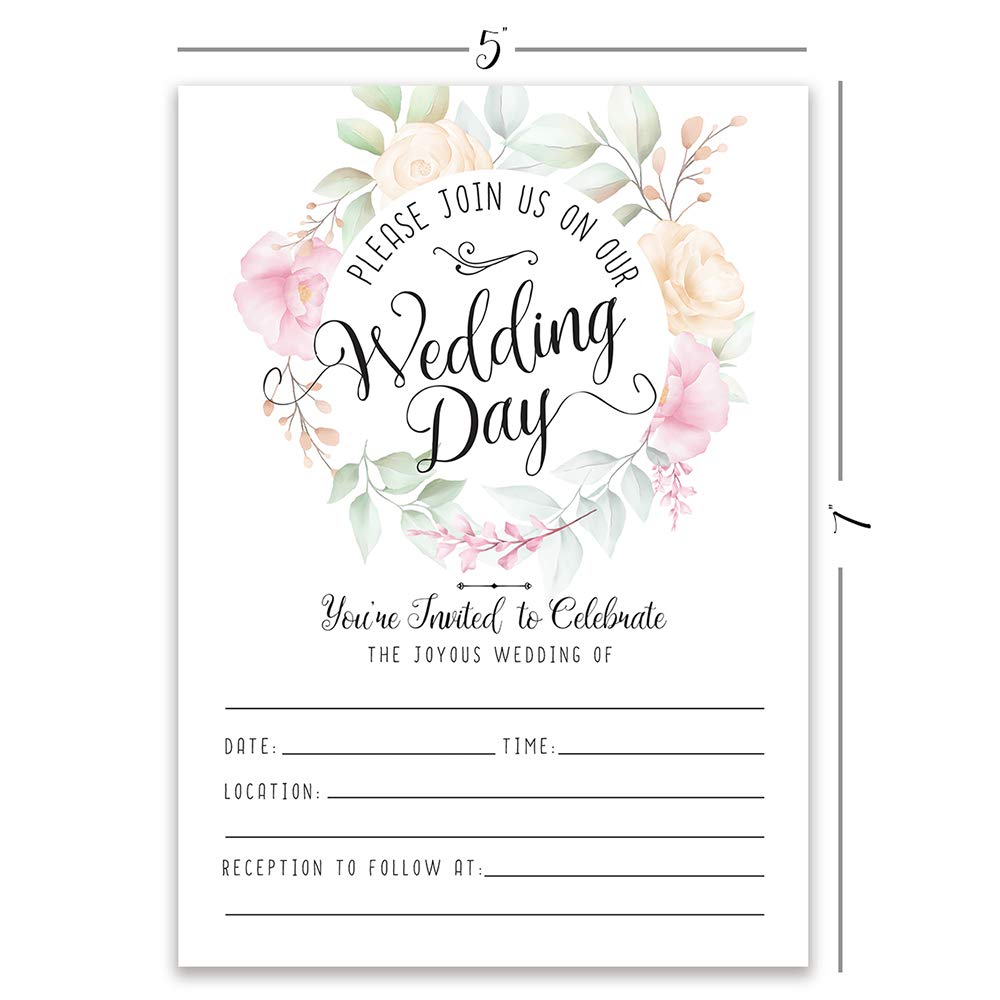 Buy Wedding Invitations & Blank Envelopes Set of 25 Blank Wedding