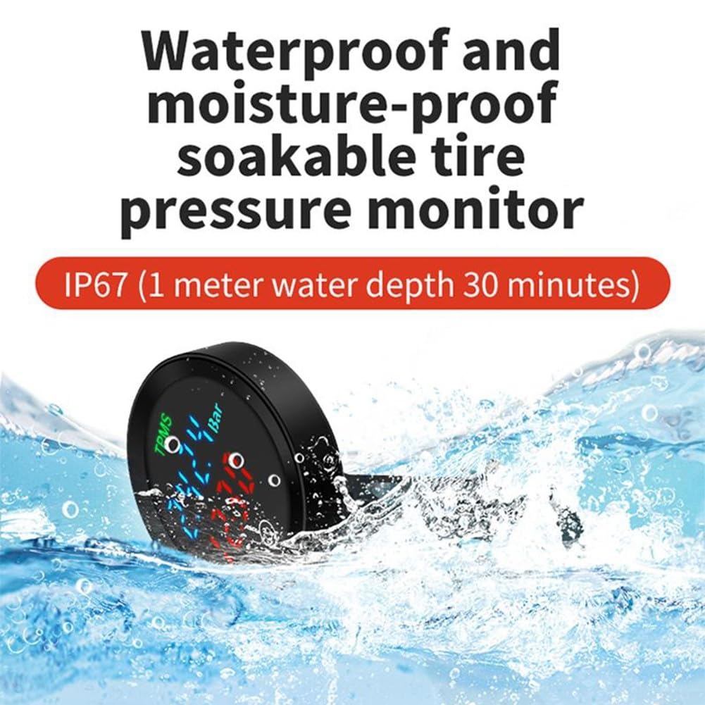 per monitor pressione pneumatici TPMS moto ABS alluminio in tempo reale | Ricarica Solare Display LCD Impermeabile ABS + Alluminio per Moto