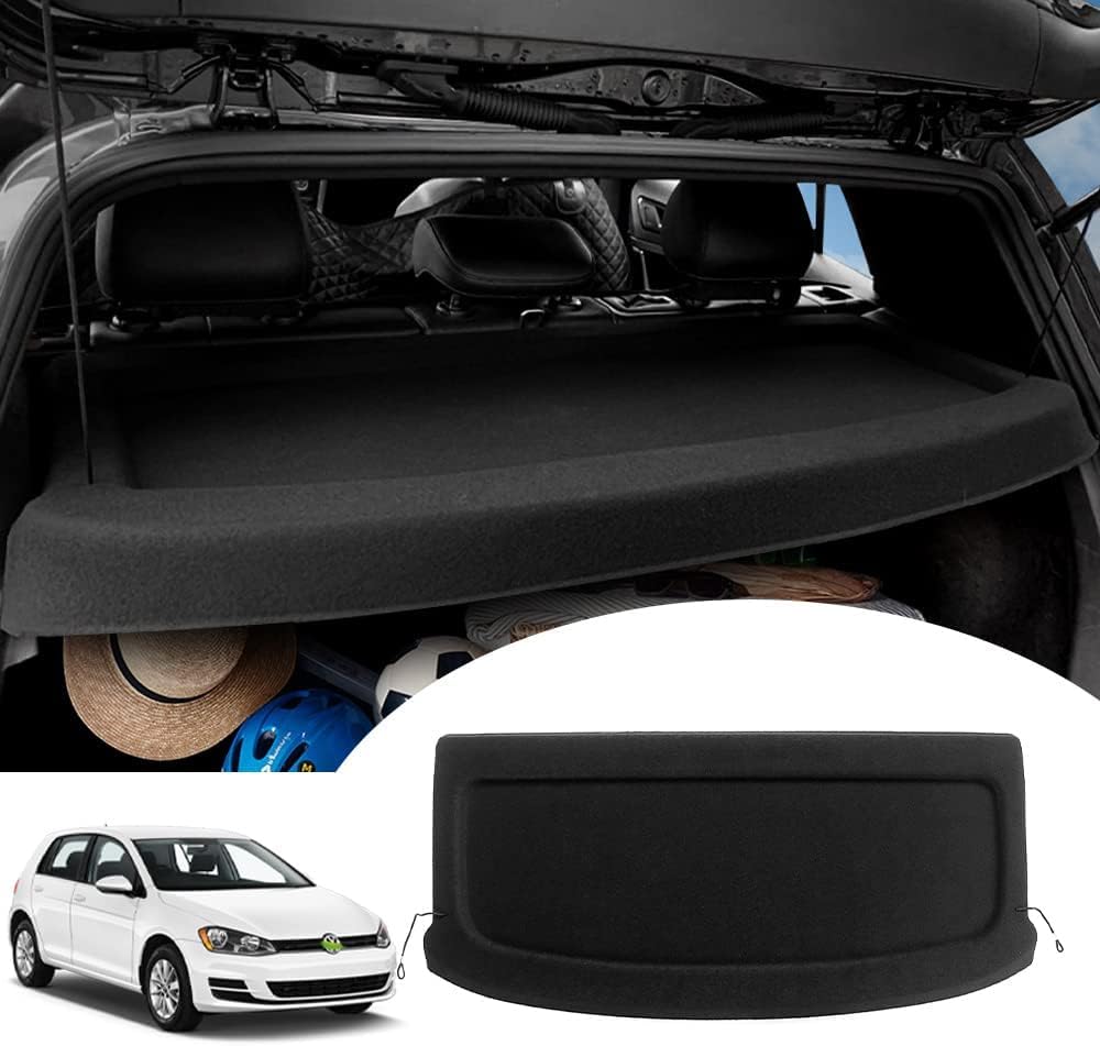 Powerty Cargo Cover for 2015-2018 2019 Volkswagen Golf Mk7 GTI Accessories Trunk Cover Board Luggage Cover Retractable Trunk Shielding Shade Cargo No Gap Volkswagen Golf MK7 Gti 15-19