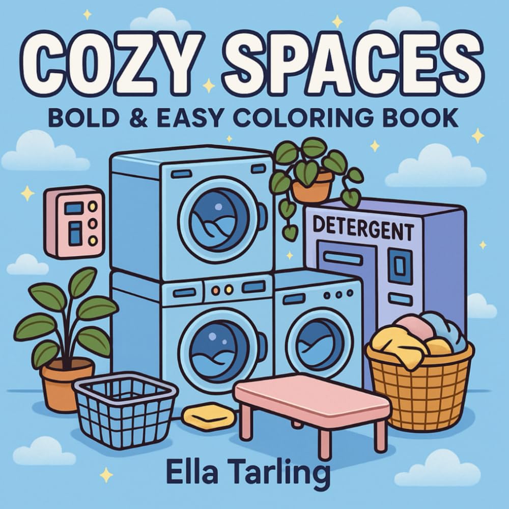 Cozy Spaces – A Bold & Easy Coloring Book for Kids & Adults for Relaxation and Fun