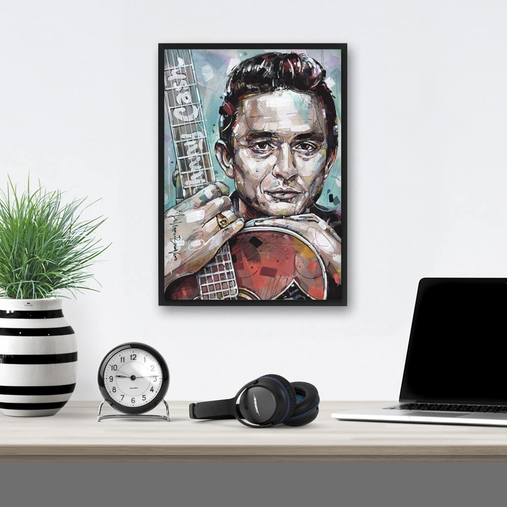 Johnny Cash 03 Poster 29,7 x 42 cm (A3) - Cornice e firmata