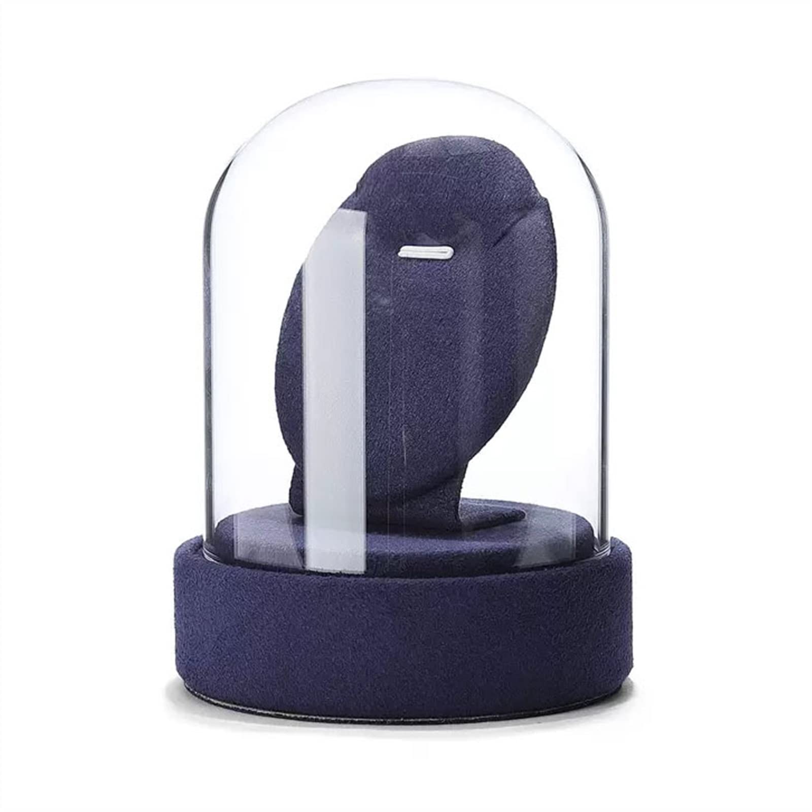J9V4G6S3B5 Jewellery Storage Velvet Necklace Pendant Display Stand with Glass Lid Jewelry Holder for Show for Selling Organizer(Blue)