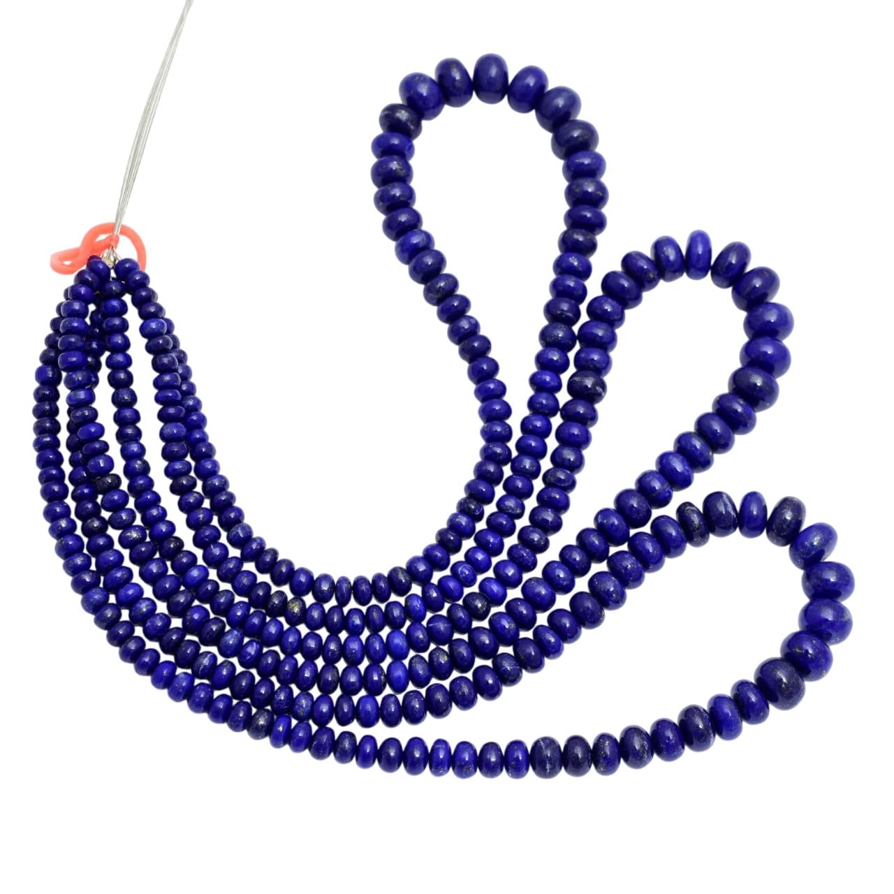 Lapislázuli azul natural AAA+ en cuentas lisas para diseñar joyería 3