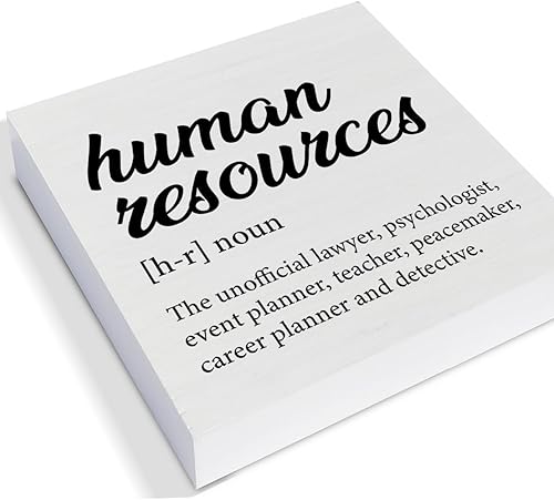 Miniatura 3 de Decoración de oficina de recursos humanos, 3 piezas de regalos divertidos de recursos humanos, letreros de caja de madera con texto en inglés "But