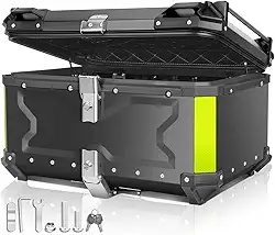 Wulnar Baú para Moto, Baú de Alumínio 65L, Modelo Universal, Alto Volume