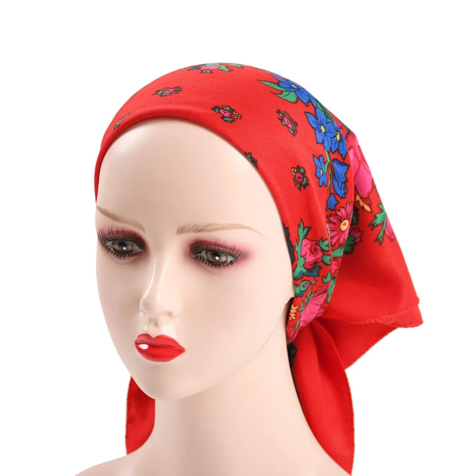 Schals Damen Tücher Halstuch Scarf 70 * 70Cm Stil Quadratischer Schal Frauen Blumendruck Schals Kopf Wraps