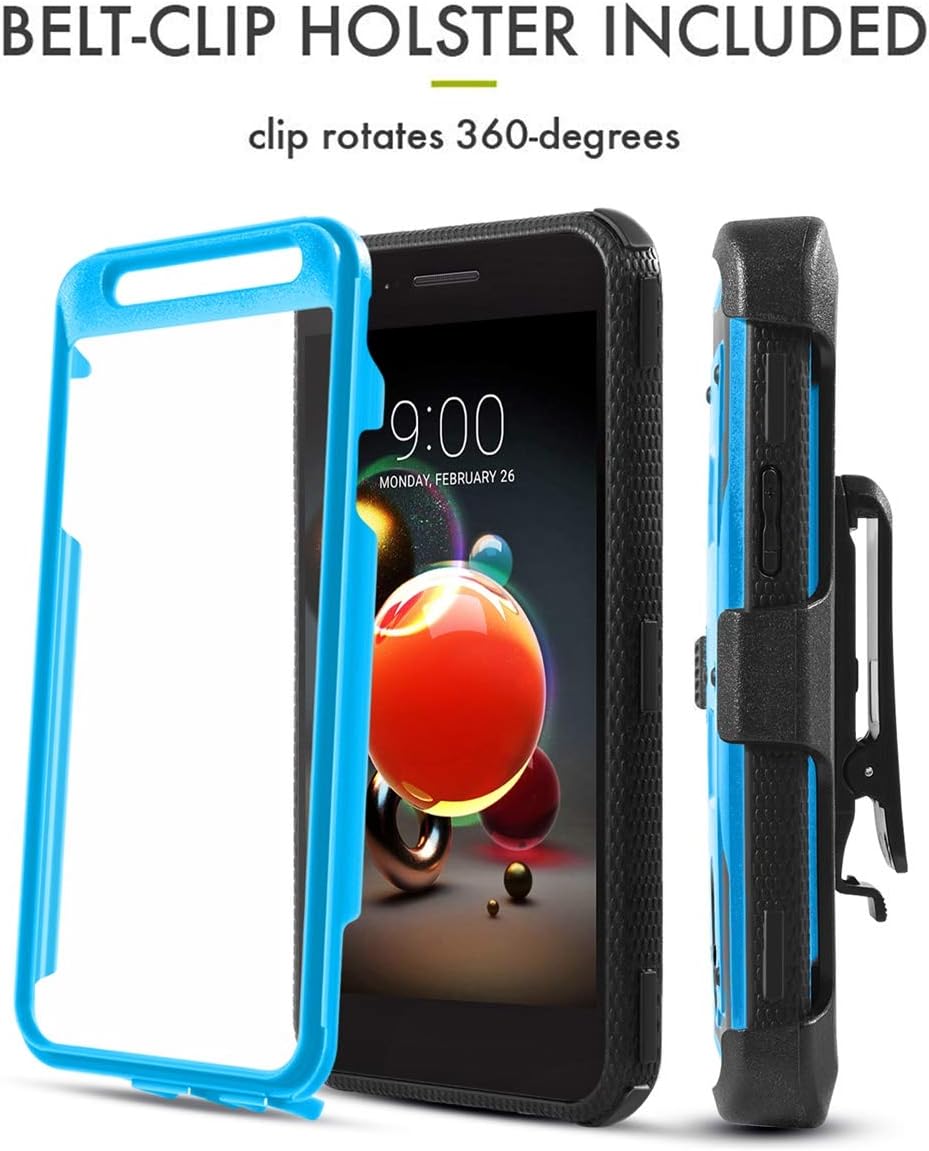Aristo 2 Case,Aristo 3/2 Plus/3 Plus/LV3 2018/Tribute Empire/Tribute Dynasty/Zone 4/Fortune 2/K8/K8+/K8S/Risio 3/Rebel 4/Phoenix 4,[Buit-in Screen Protector] Heavy Duty w Swivel Belt Clip-Blue