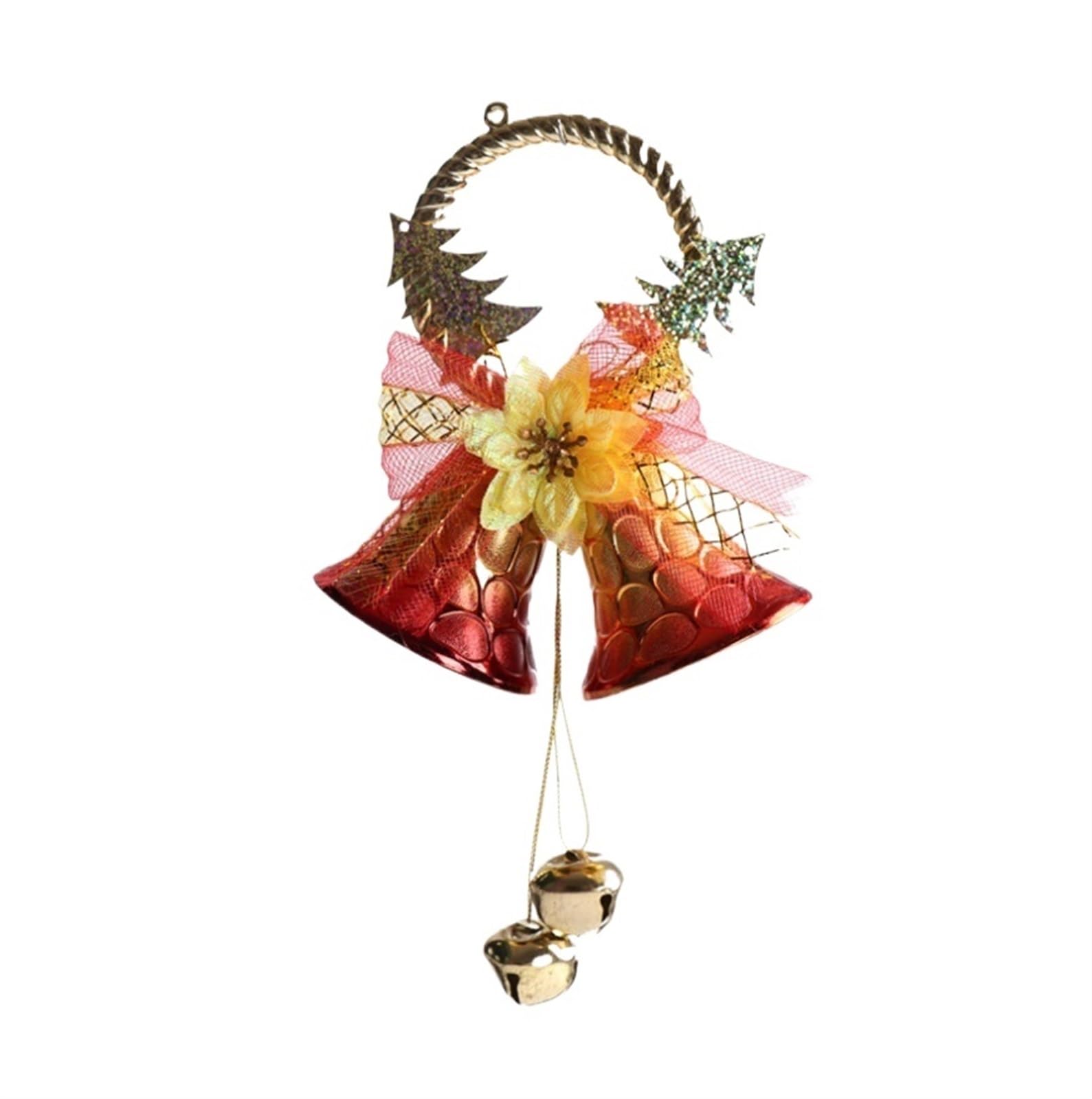 Campanelle Natale Buon Natale Campana da Appendere alla Porta con Ornamentale A Forma di Arco E Ciondolo A Decorazioni(Gold)