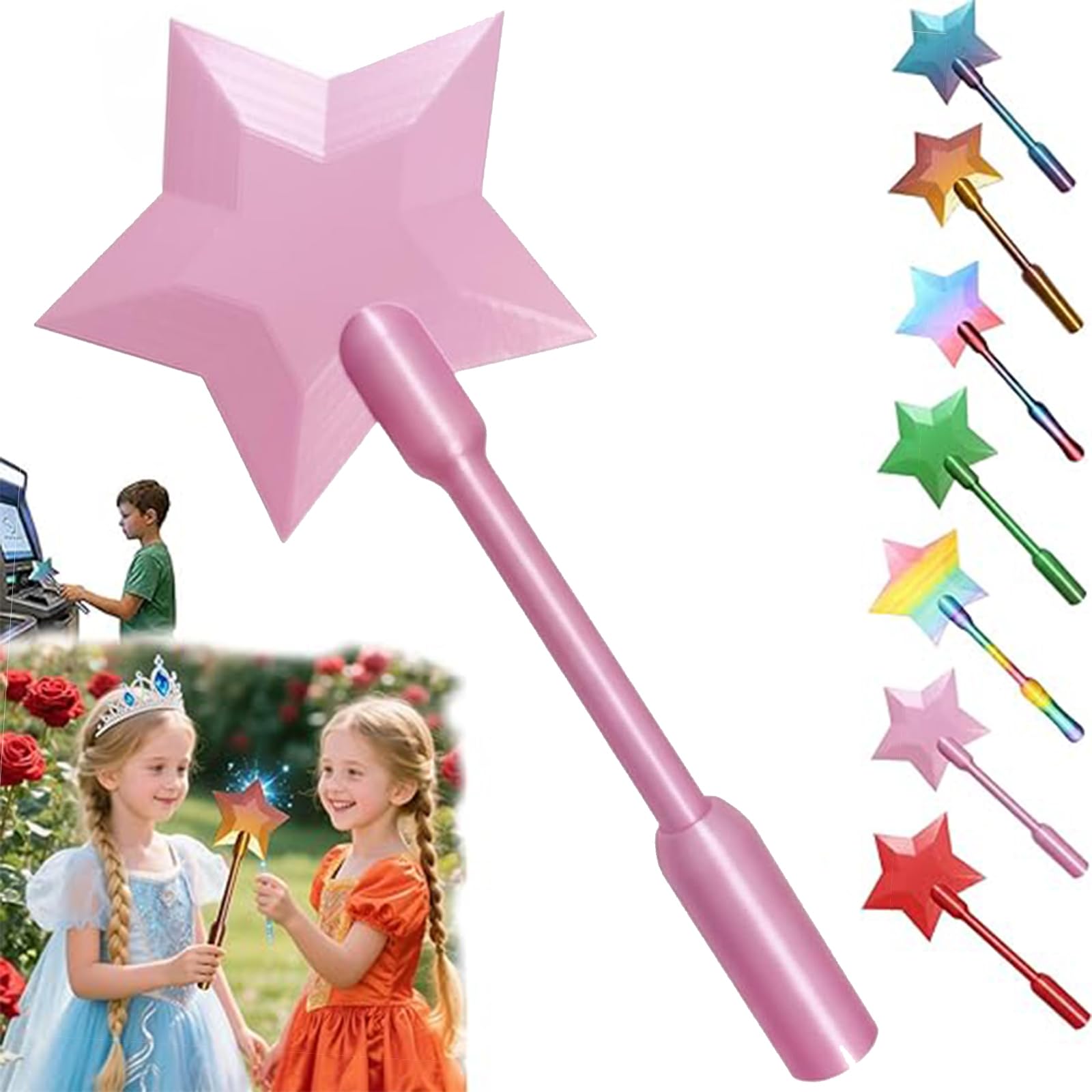Credit Card Wand, 3D Printed Magic Tap to Pay Wand, Star Magic Wands Digital Payment Star Wands for Easy Checkout, Suitable Scenarios for Card Payment, Fun Gifts for Kid and Adult (Pink)