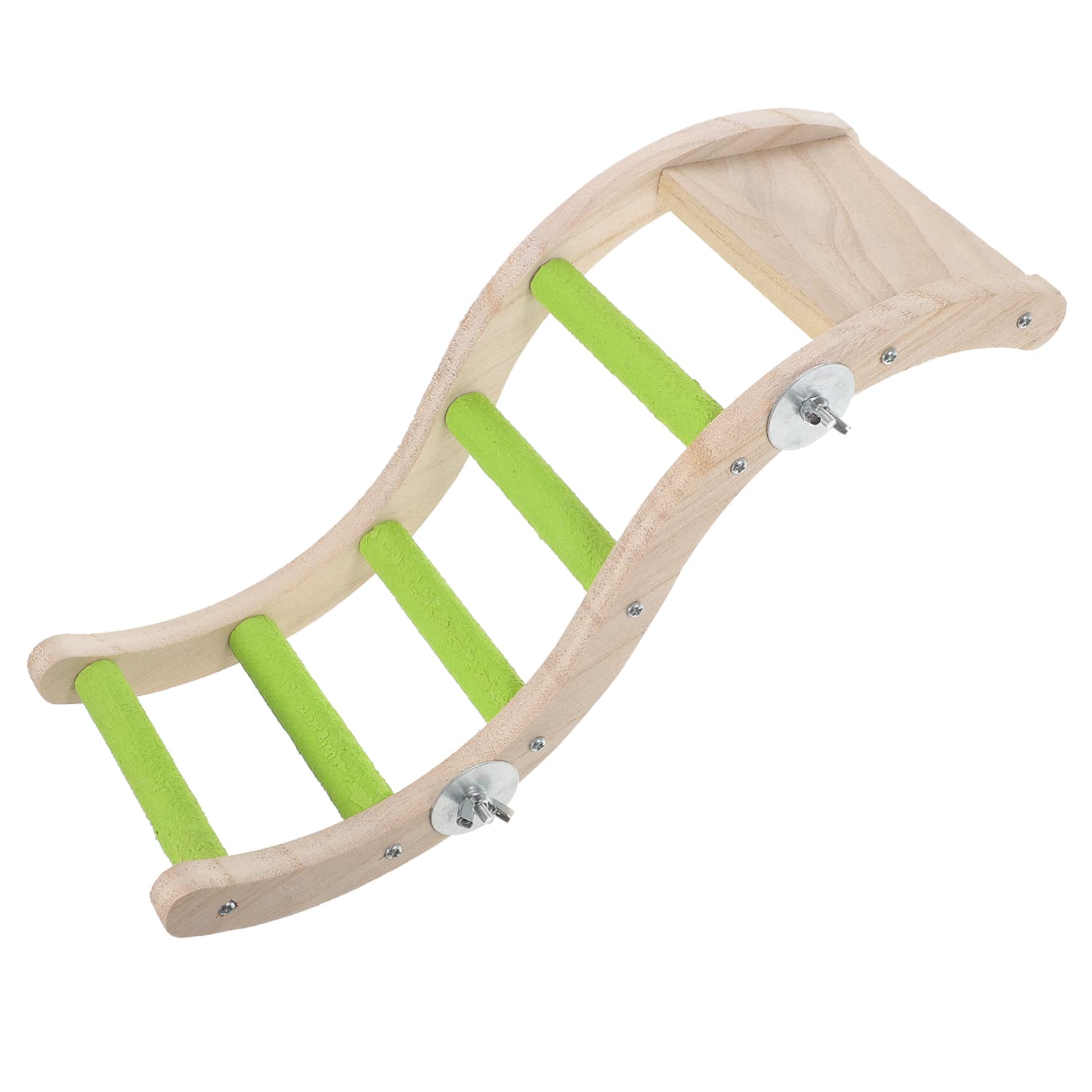 Parliky Parrot Ladder Wooden Bird Cage Toy Green Budgerigar Climbing Plaything Indoor Bird Cage Accessory